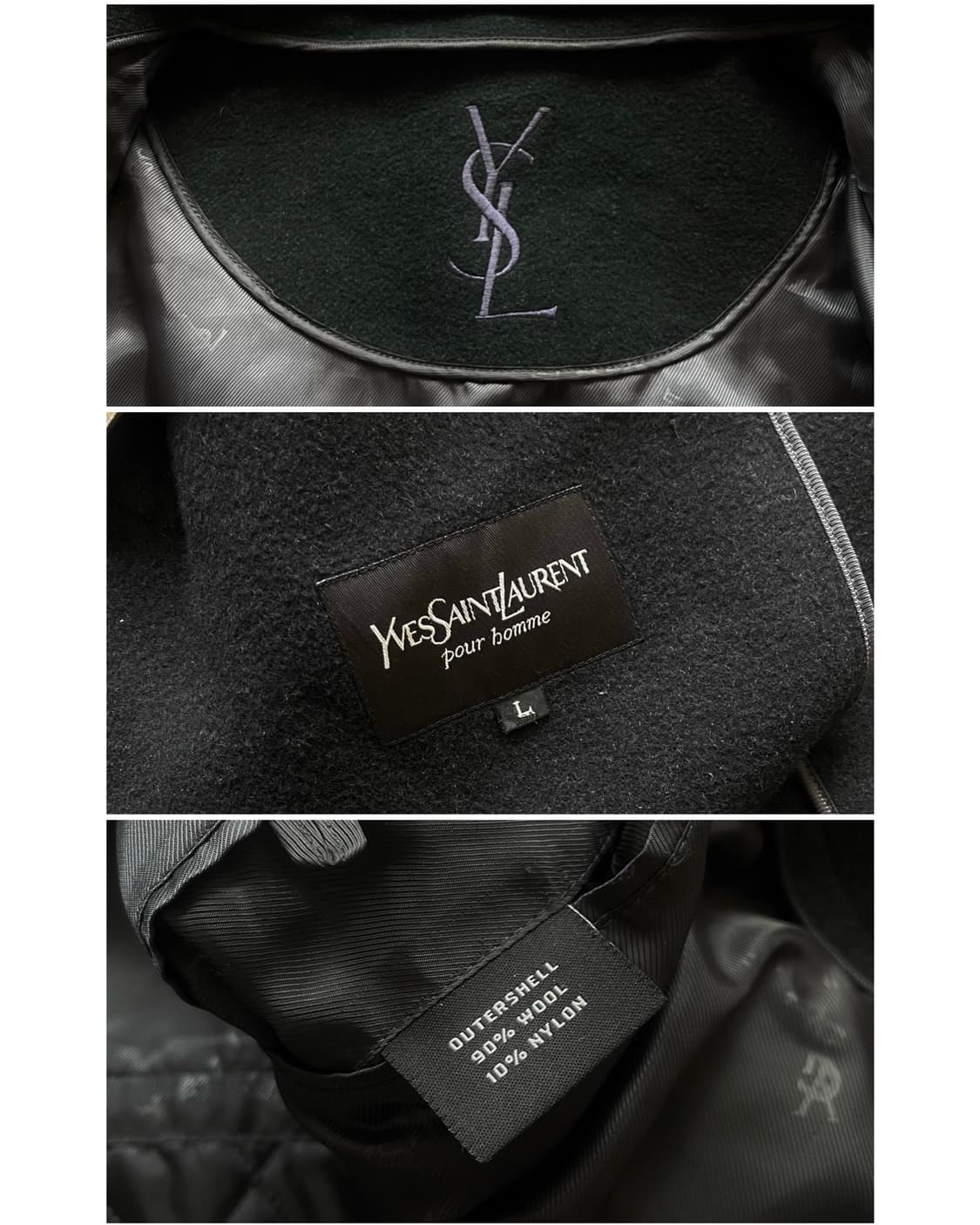 1990s YSL Pure Homme Black Wool Coat 상품이미지9