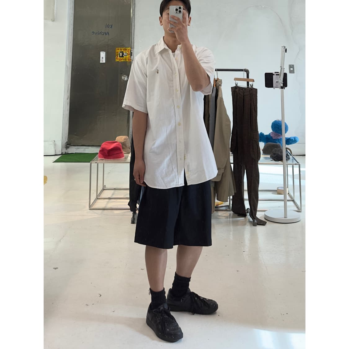 폴로 랄프로렌 화이트 오버핏 하프셔츠 상품이미지2