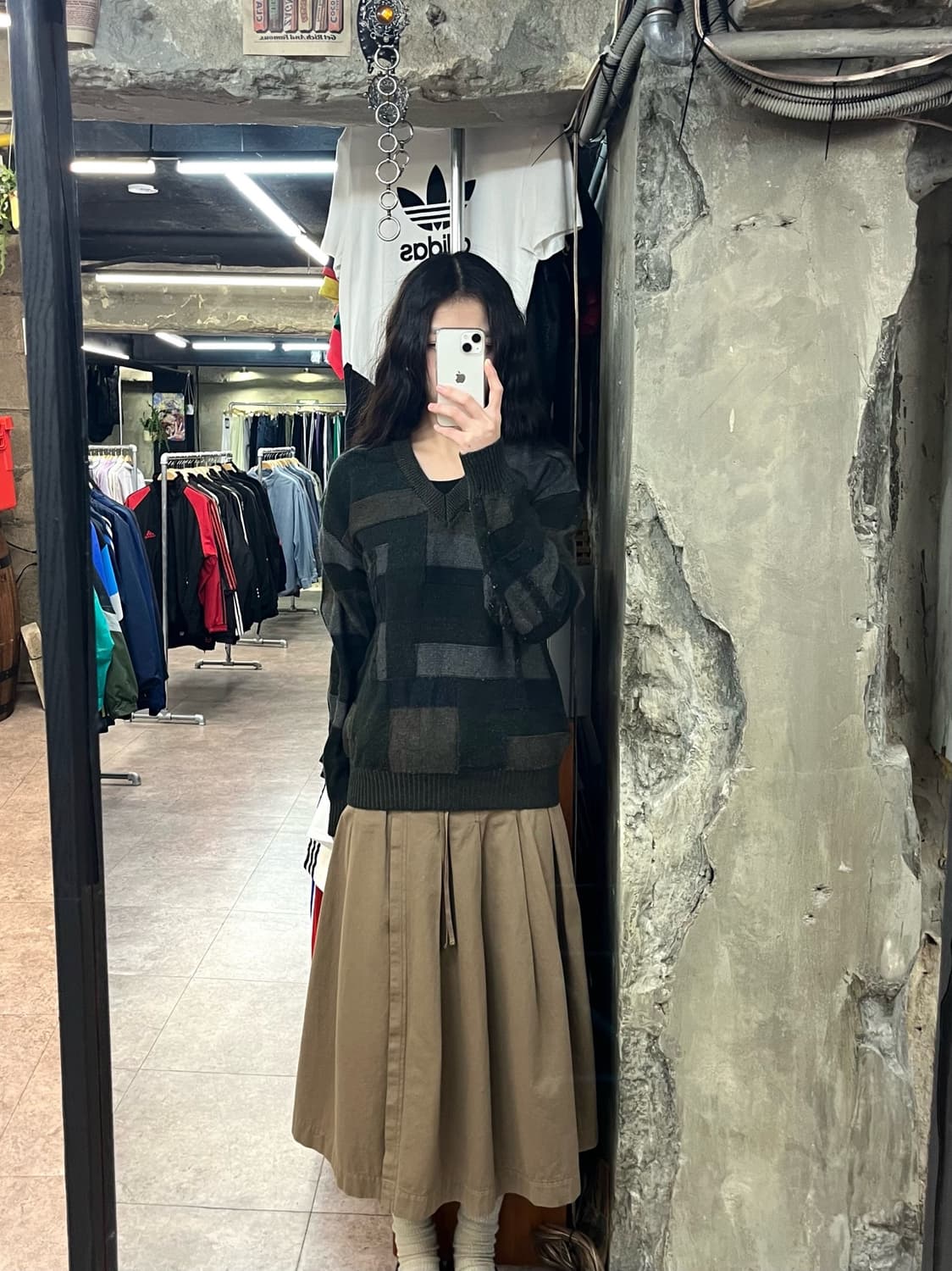 빈티지 패치워크 니트 그린 L #csz2743 상품이미지2