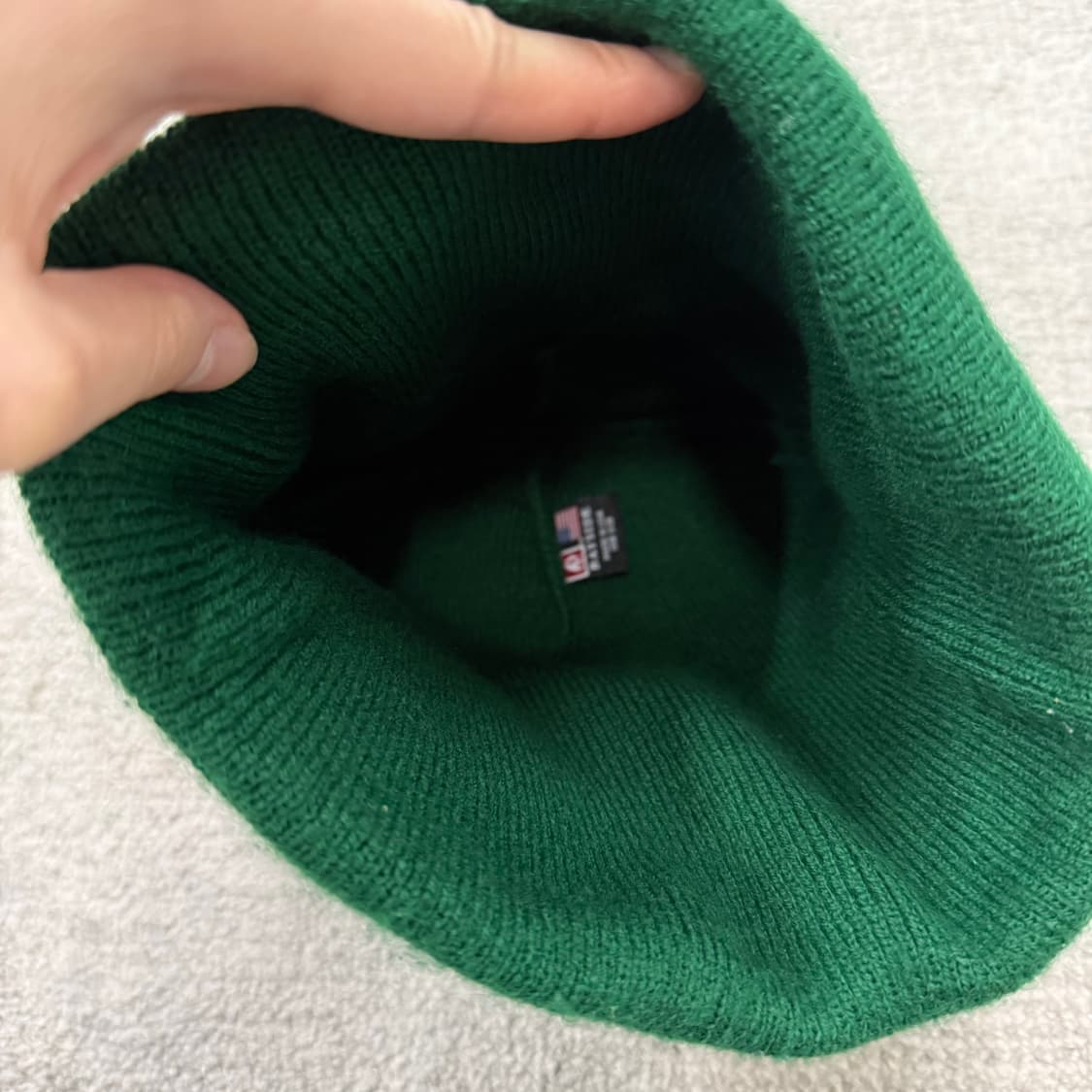 W.F.M 로고 EMBROIDERED 니트 커브 비니 포레스트 그린 상품이미지2