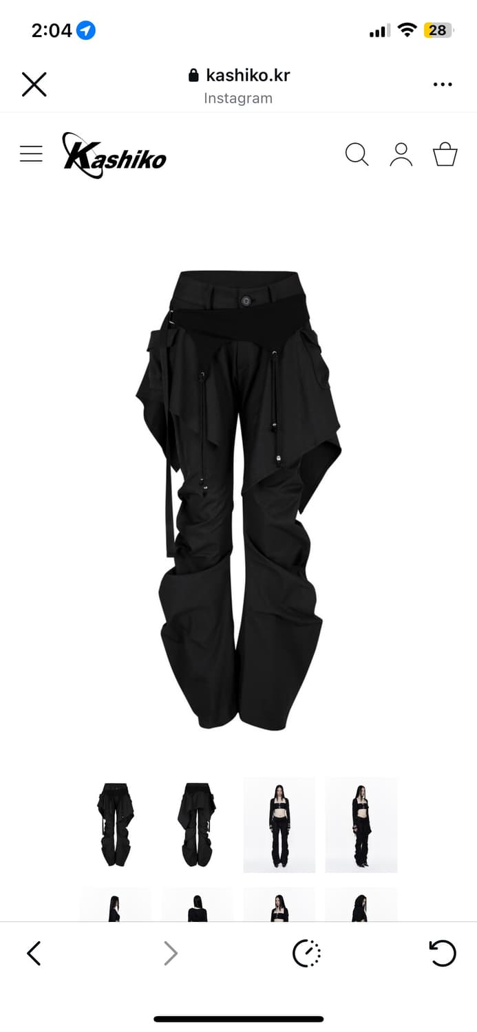 카시코 레이어드 스트랩 팬츠 블랙 M 상품이미지1