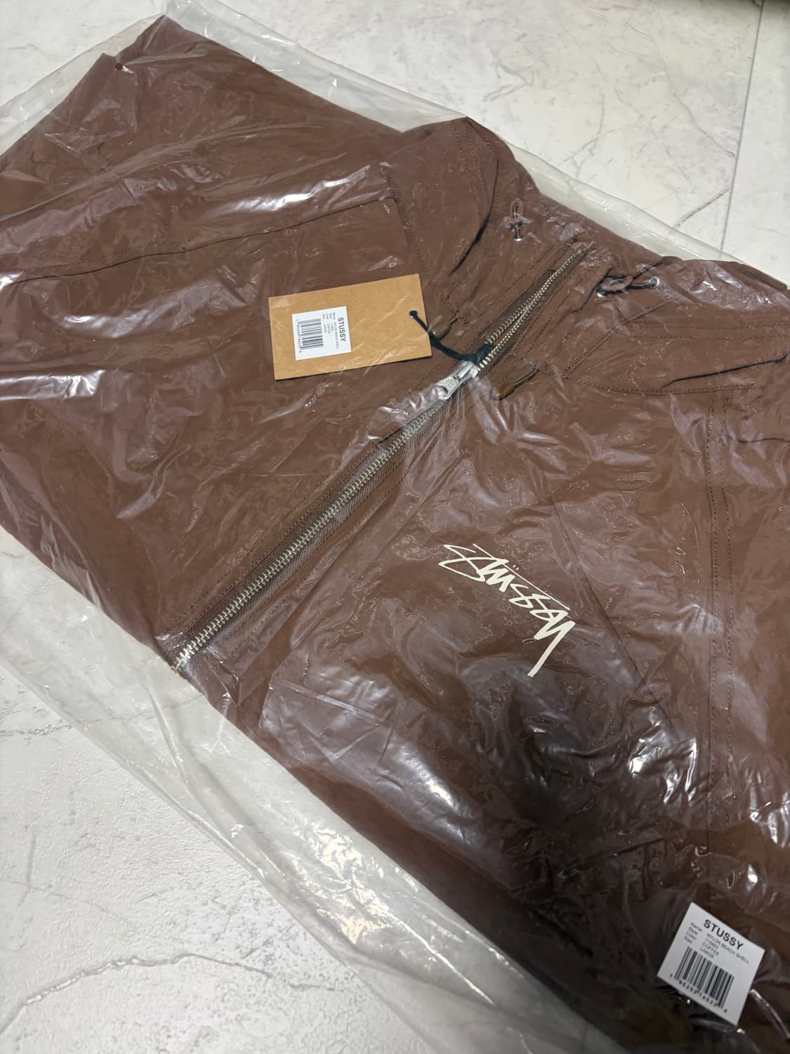 [L] 스투시 나일론 비치 쉘 자켓 커피 상품이미지3