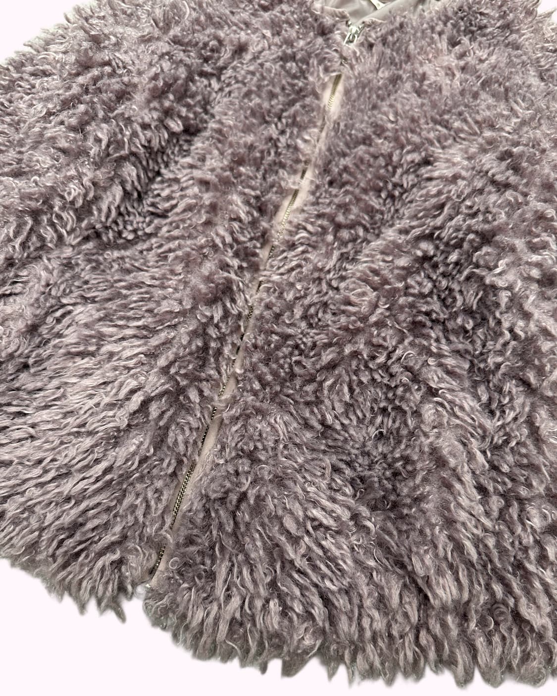 purple fur zip-up jacket 상품이미지3