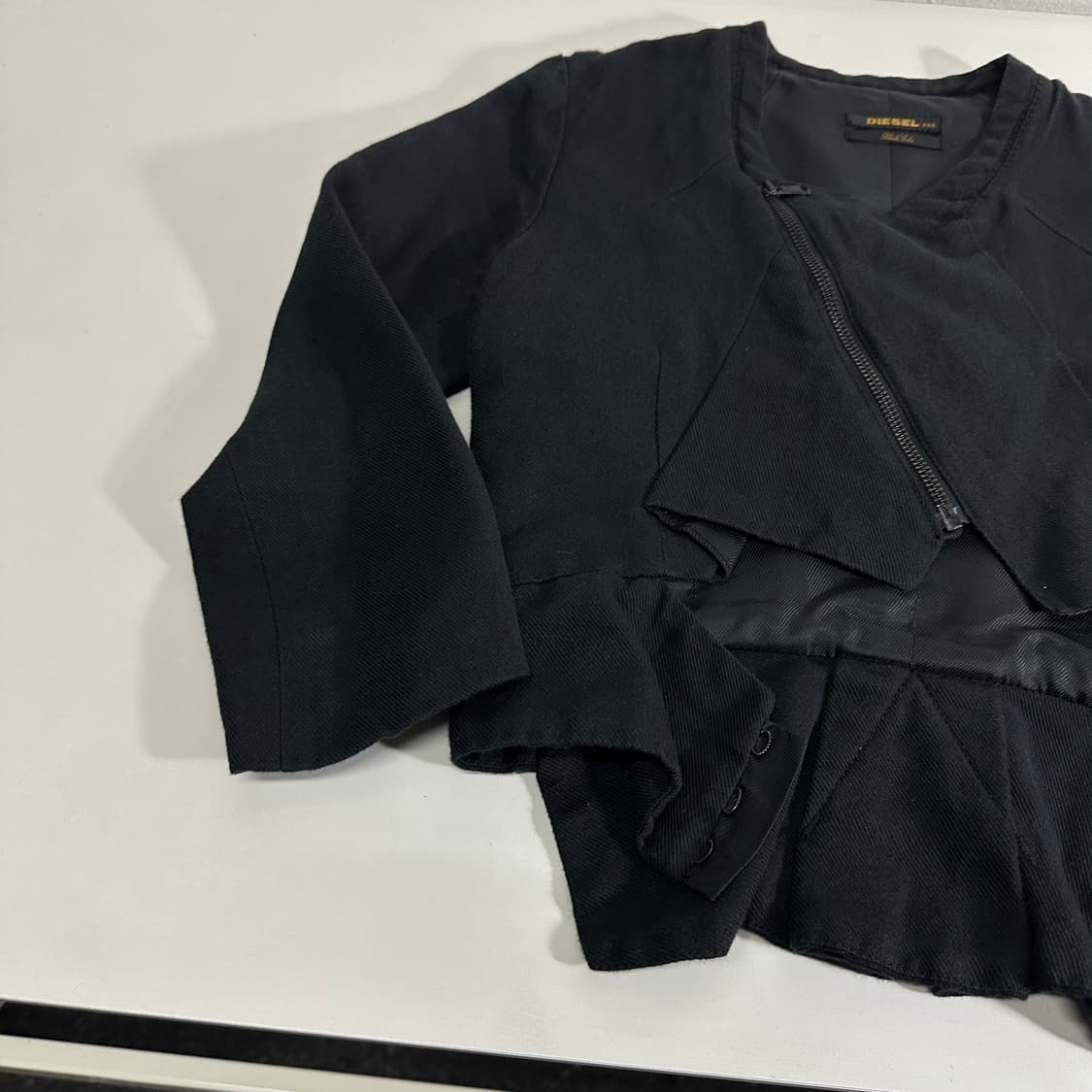 XXS 디젤 DIESEL BLACK GOLD 논카라 크롭자켓 상품이미지4