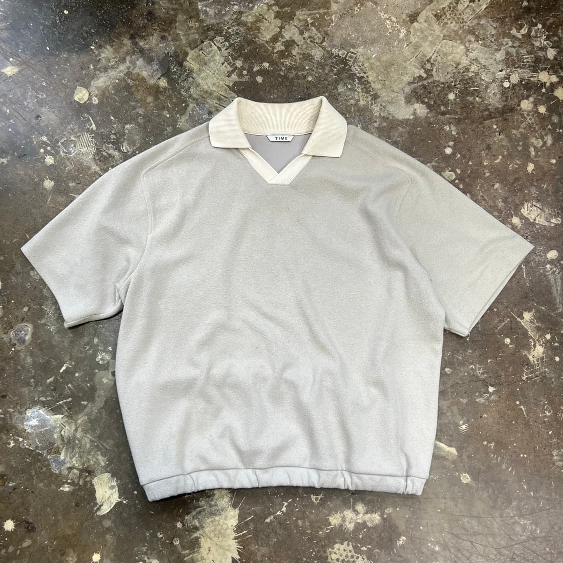 110) 타임옴므 한섬 루즈핏 반팔 카라니트 상품이미지2