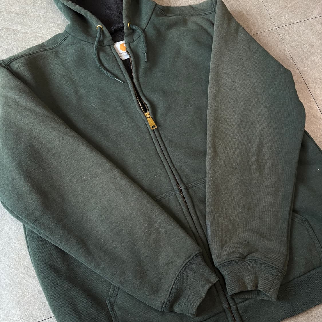 칼하트 정품 써멀 썬 페이딩 그린 후드 집업 상품이미지7