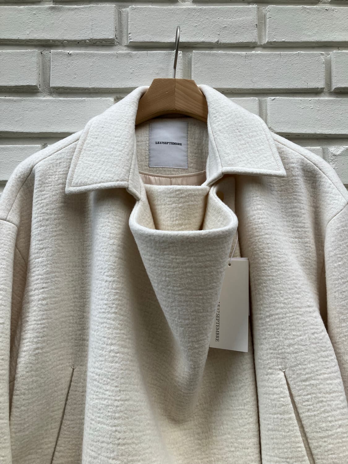 (W)르917 르셉템버 울 드레이프 크롭 자켓 아이보리 34사이즈 상품이미지4