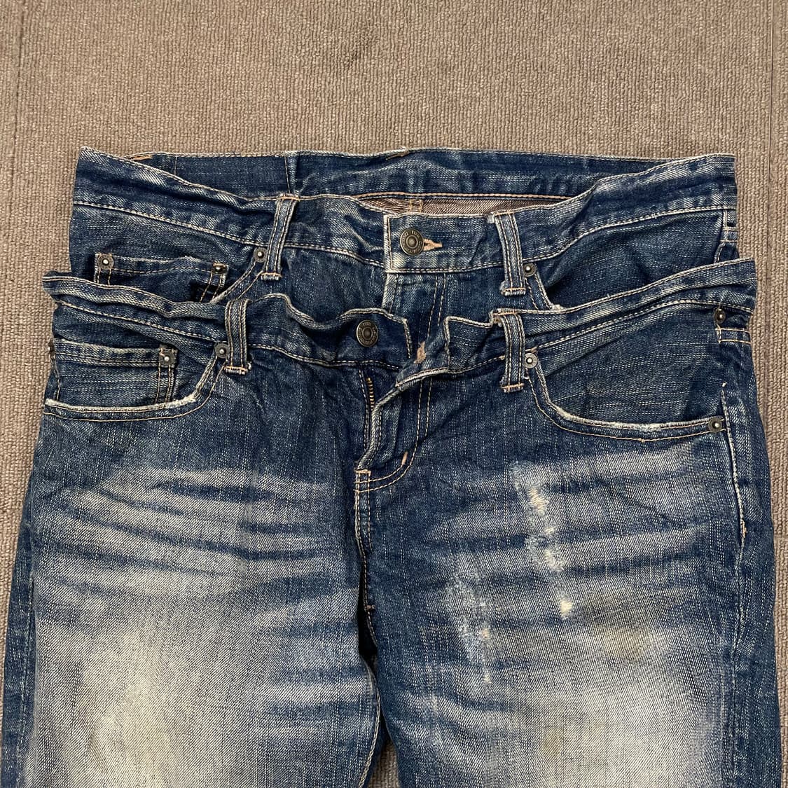 PPFM japan 데미지 더블웨이스트 데님 m 상품이미지2