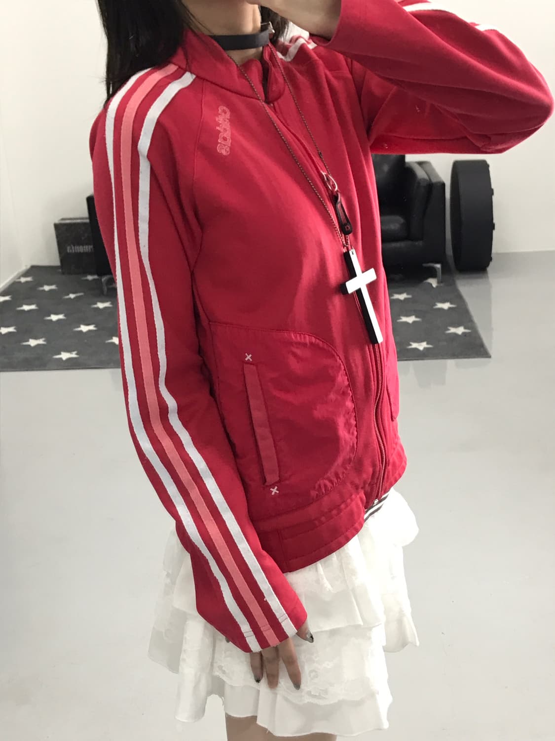 Adidas kitsch red pink jacket 상품이미지3