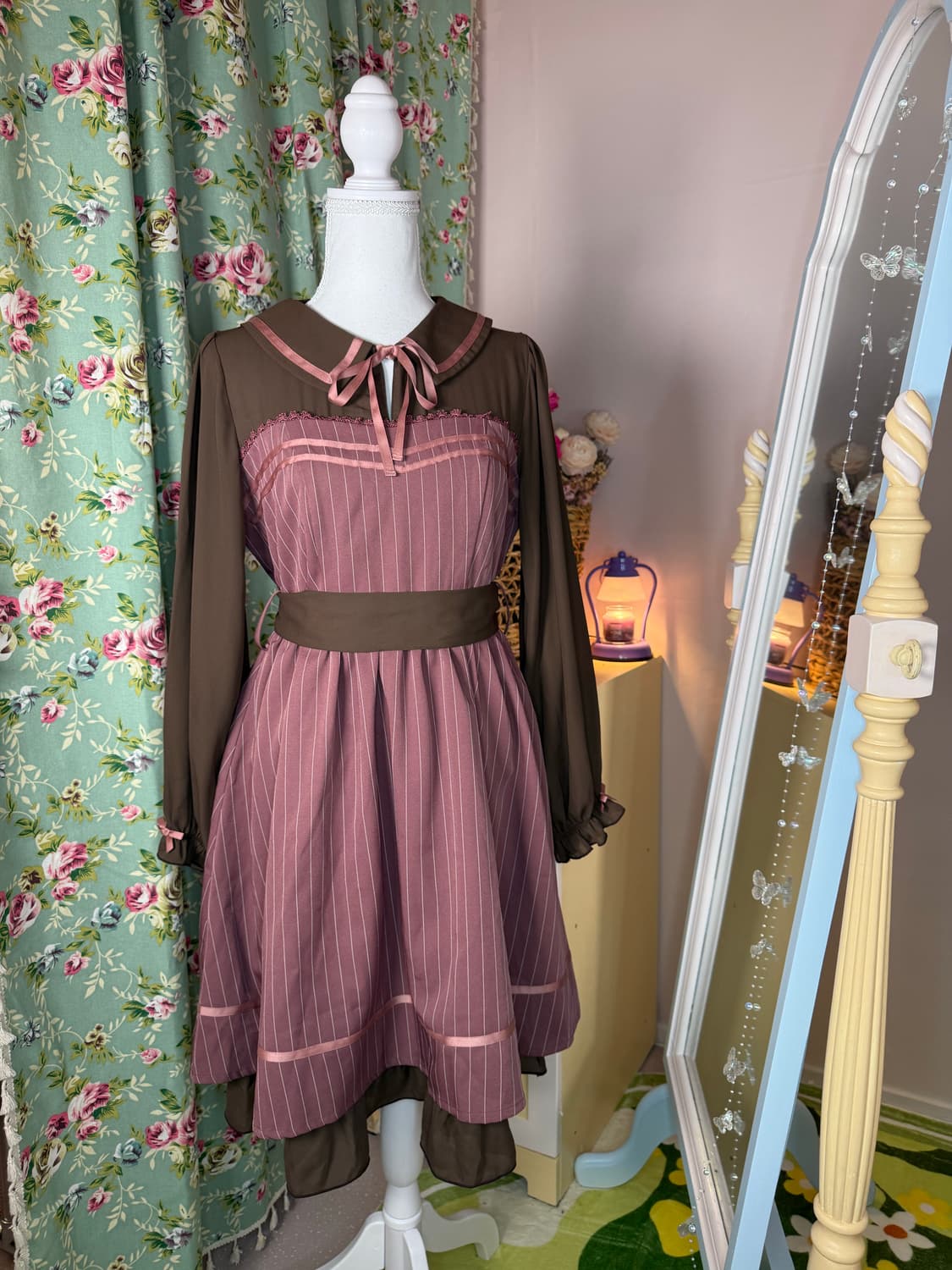 Dress🩷🤎엑시즈팜 카와이 딸기초코라떼 원피스 상품이미지1