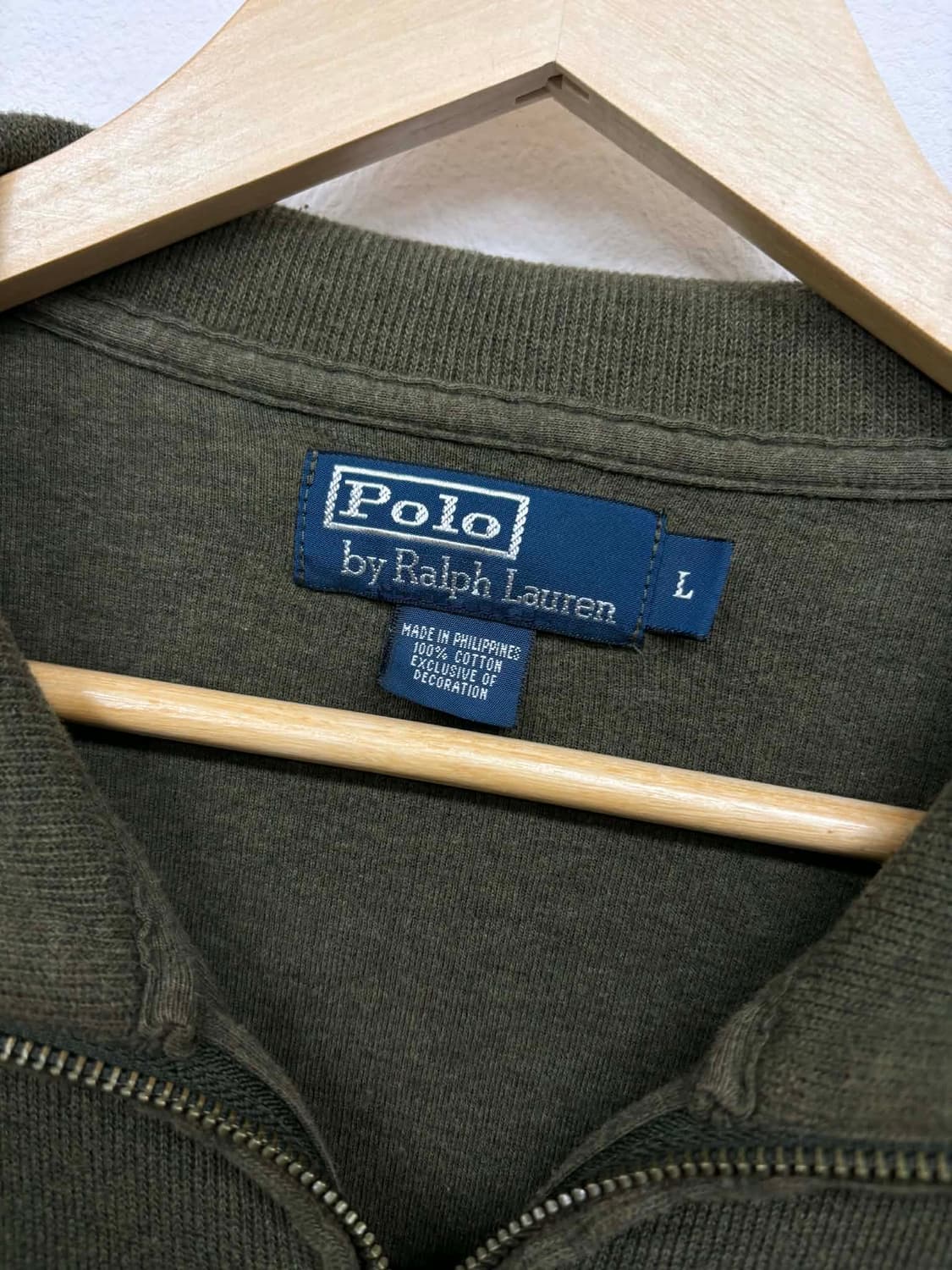 [L] 폴로 랄프로렌 카키 집업 져지 스웻 셔츠 상품이미지3