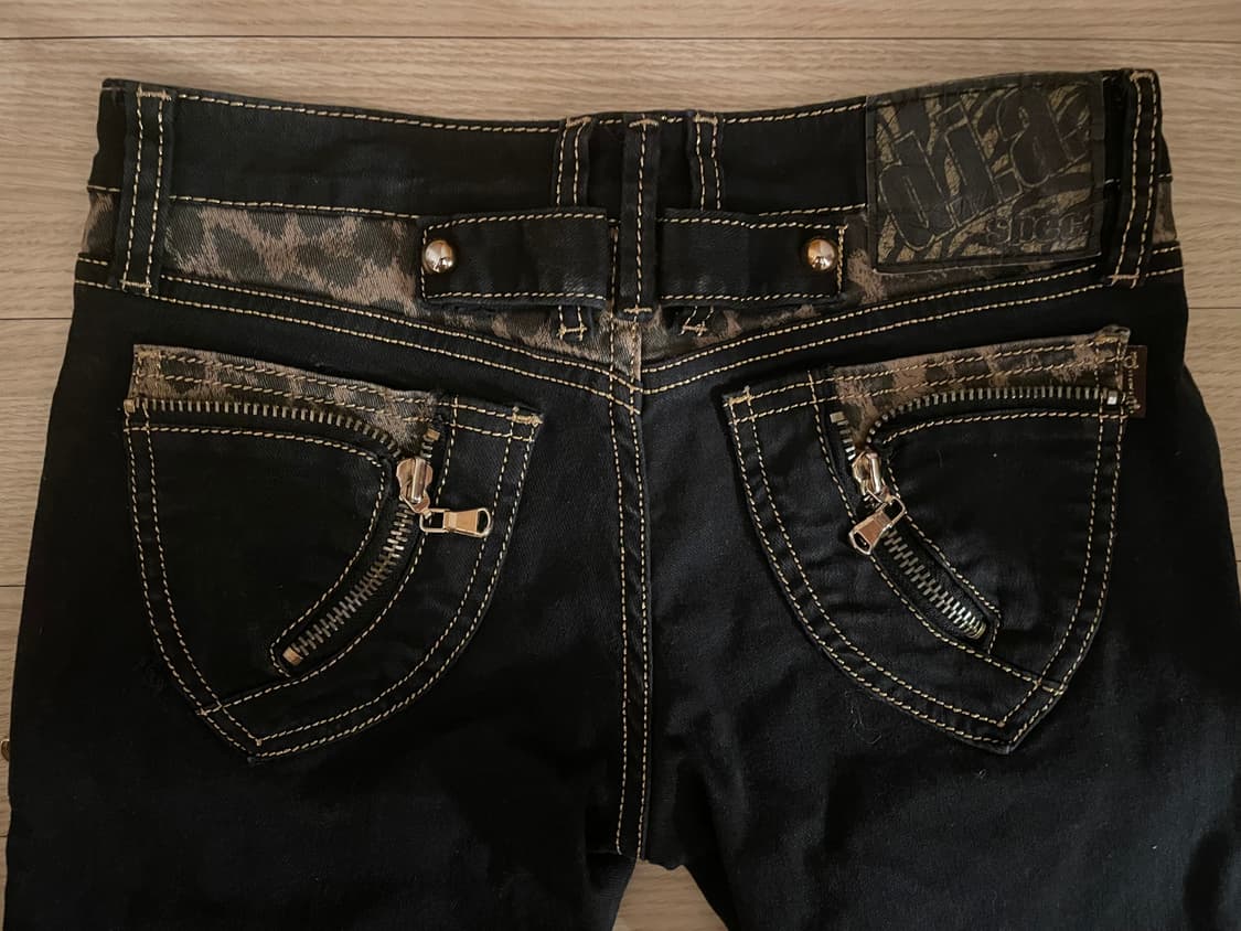 d.i.a 다이아 블랙 데님 레오파드 오네갸루 진 걍 대장템 상품이미지1