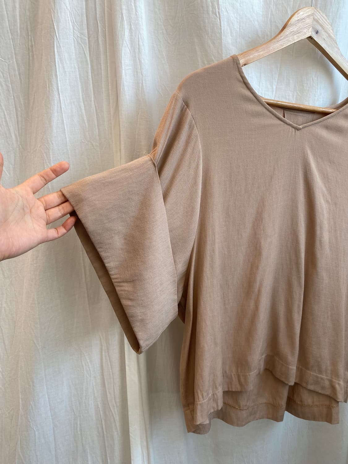 베이지 반팔블라우스(F) 상품이미지4