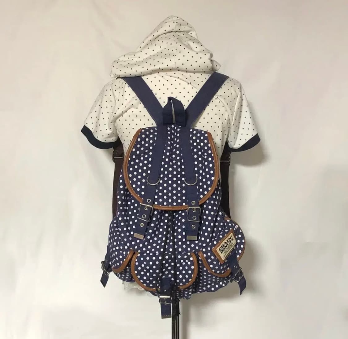빈티지 도트 쓰리 포켓 백팩 상품이미지1