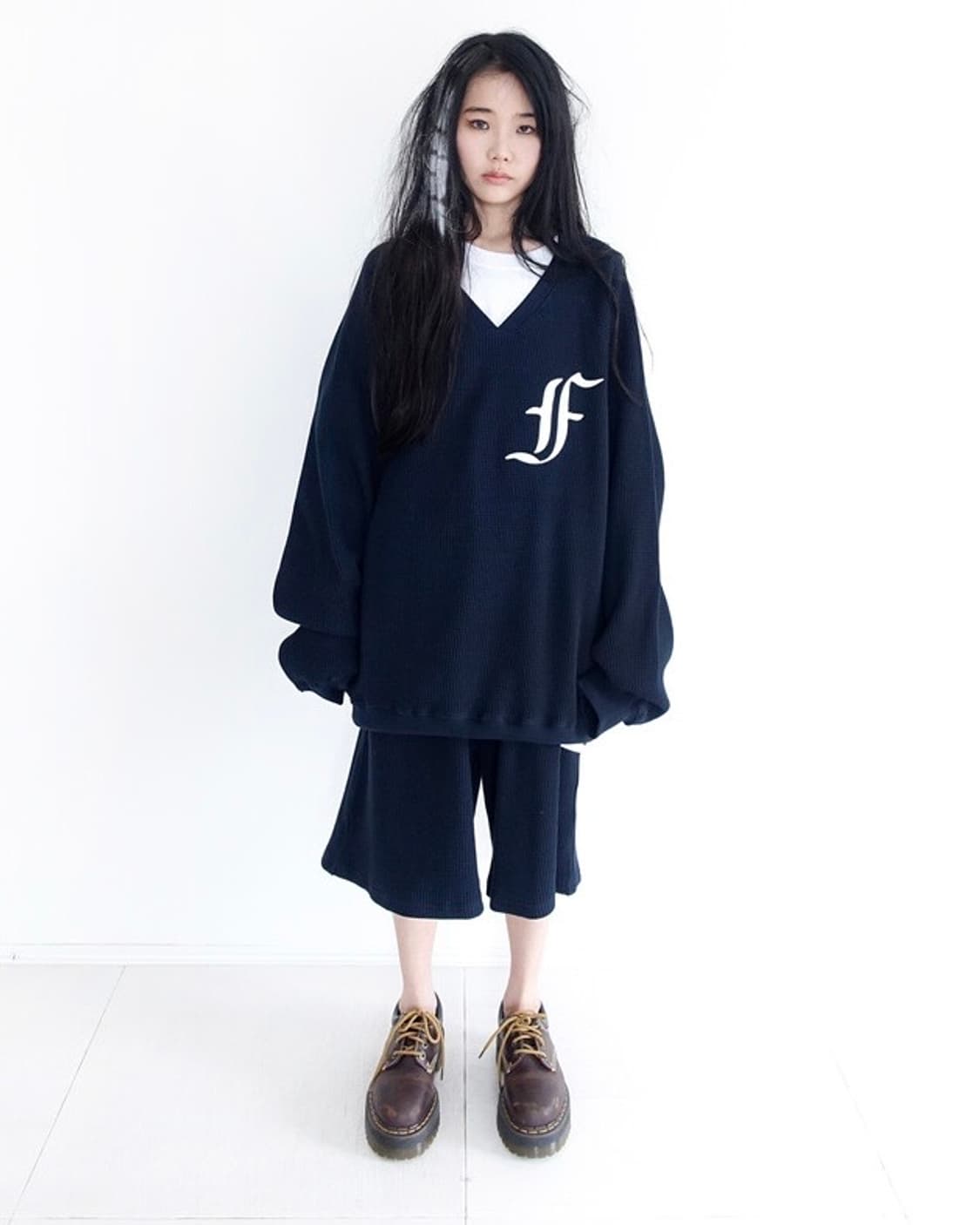 [F.E.E.S] waffle boxy MTM, pants (navy) 상품이미지2