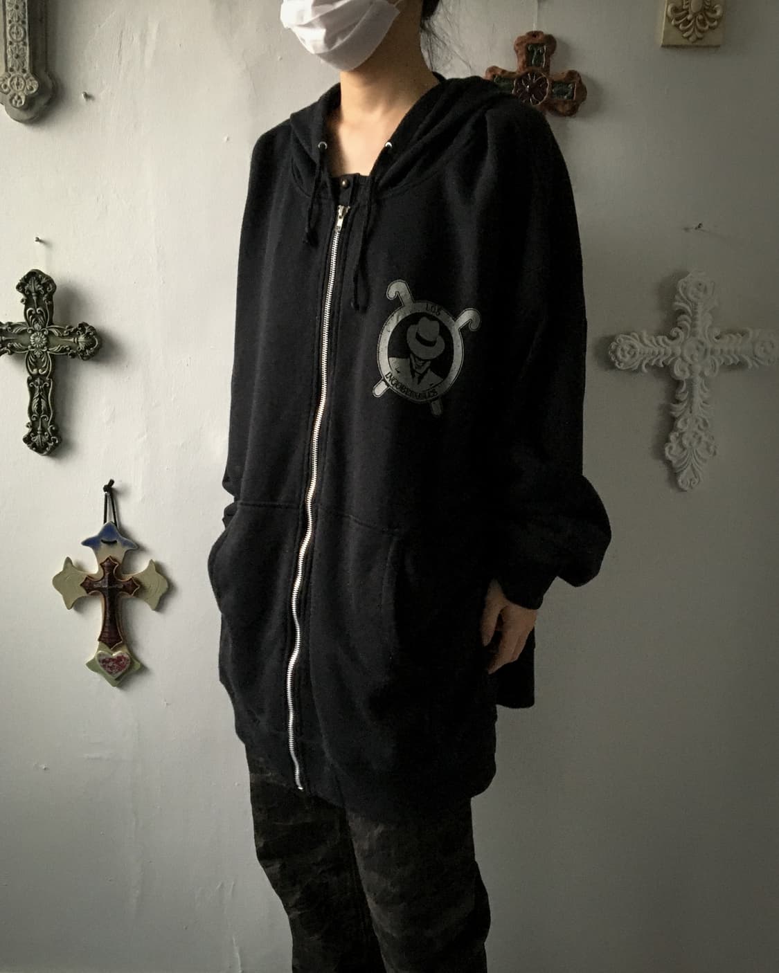 Back skull hood zip up 상품이미지7