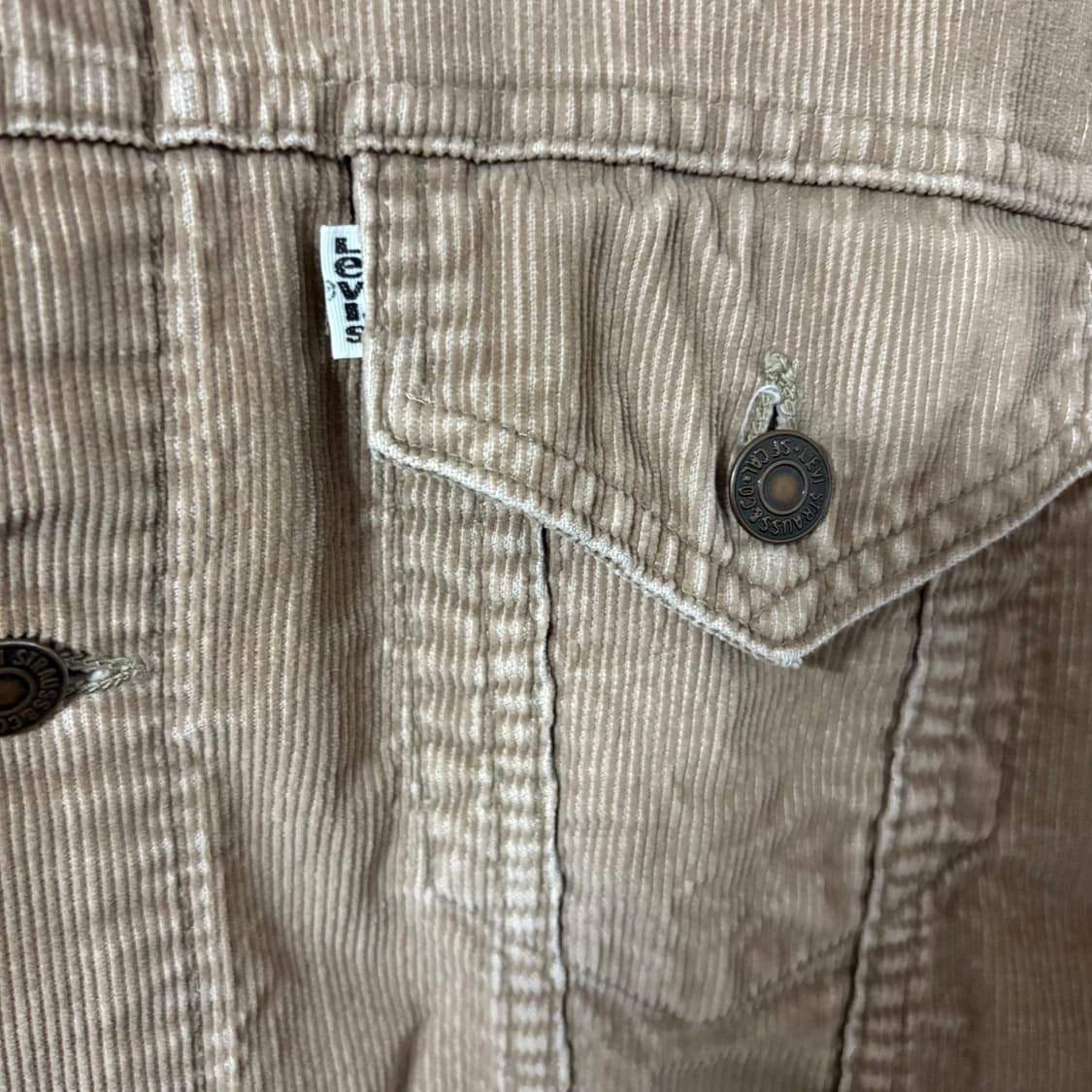 70s 리바이스 화이트탭 3세대 코듀로이 트러커 자켓 카키 베이지 44 상품이미지9