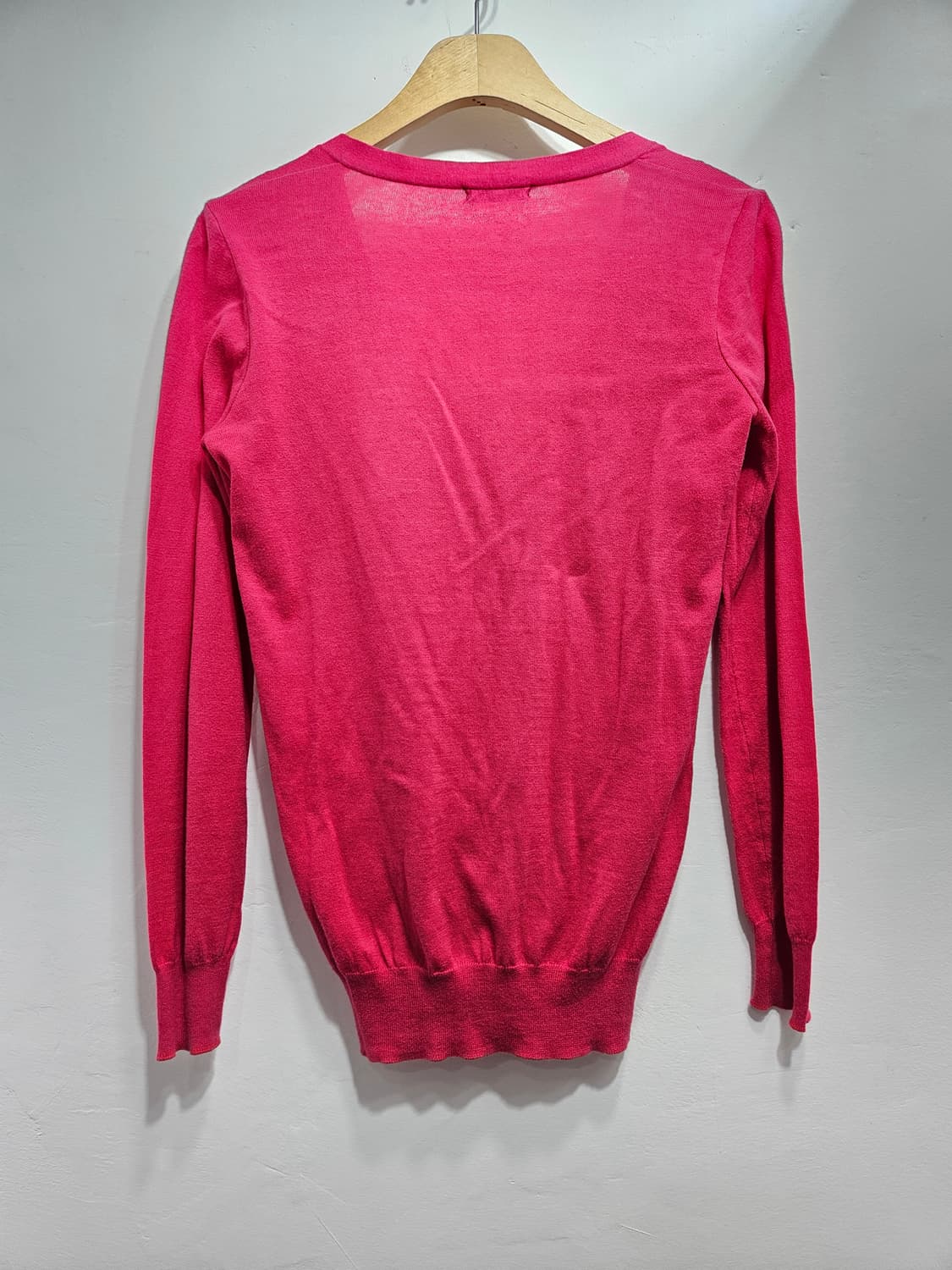 다홍색 브이넥 가디건 상품이미지6