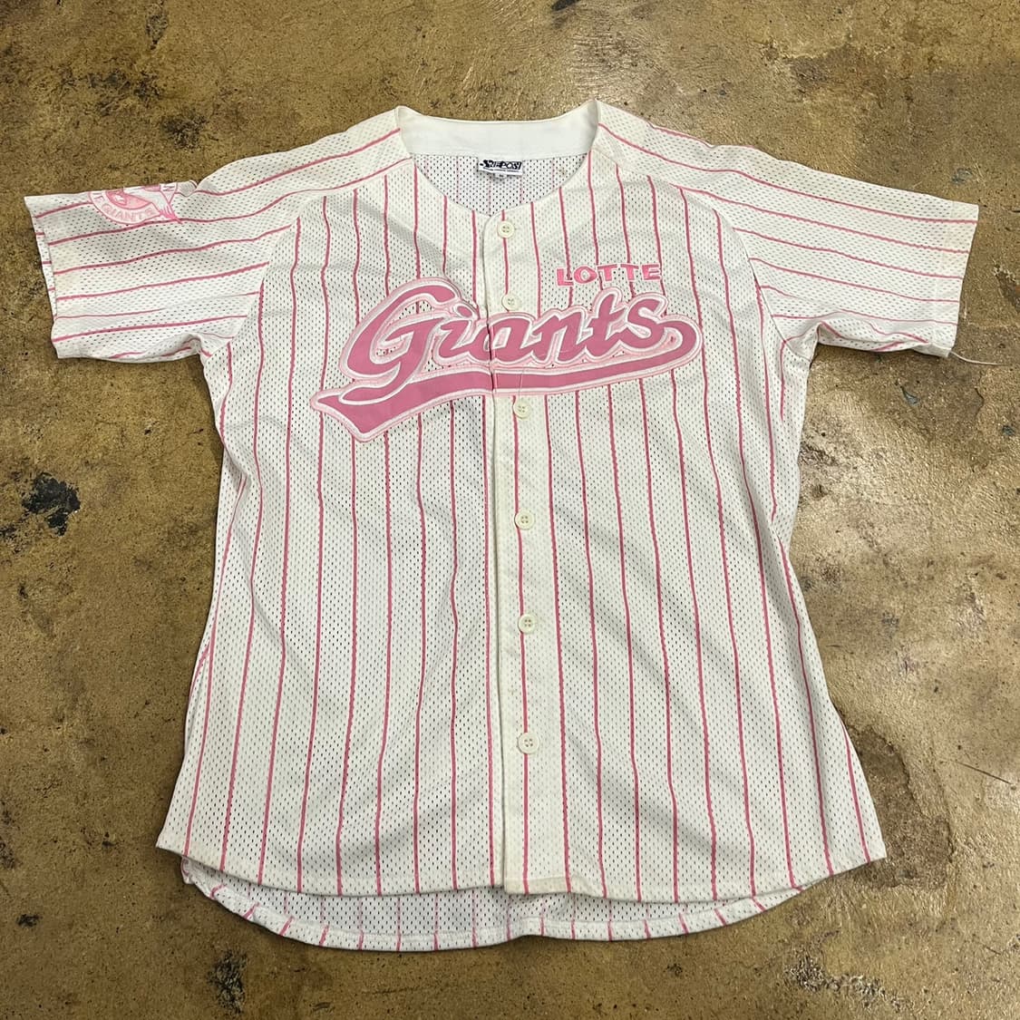[90] 롯데 자이언츠 핑크 스트라이프 유니폼 37번 마킹 b18 상품이미지2