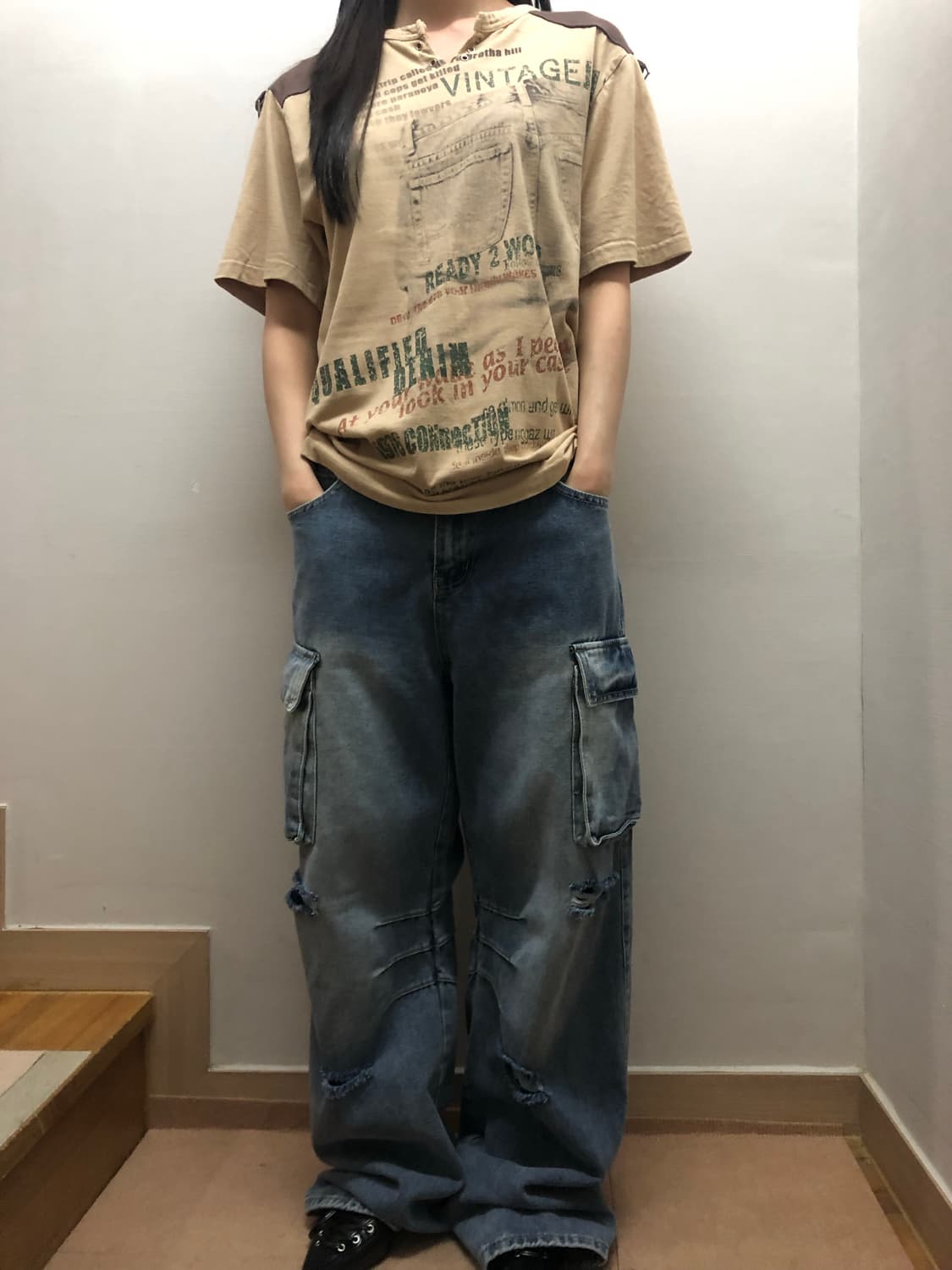 빈티지 브라운 와투케 티셔츠 상품이미지5