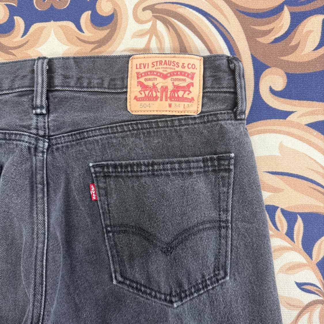 (34)리바이스 Levis 504 흑청데님팬츠 상품이미지2