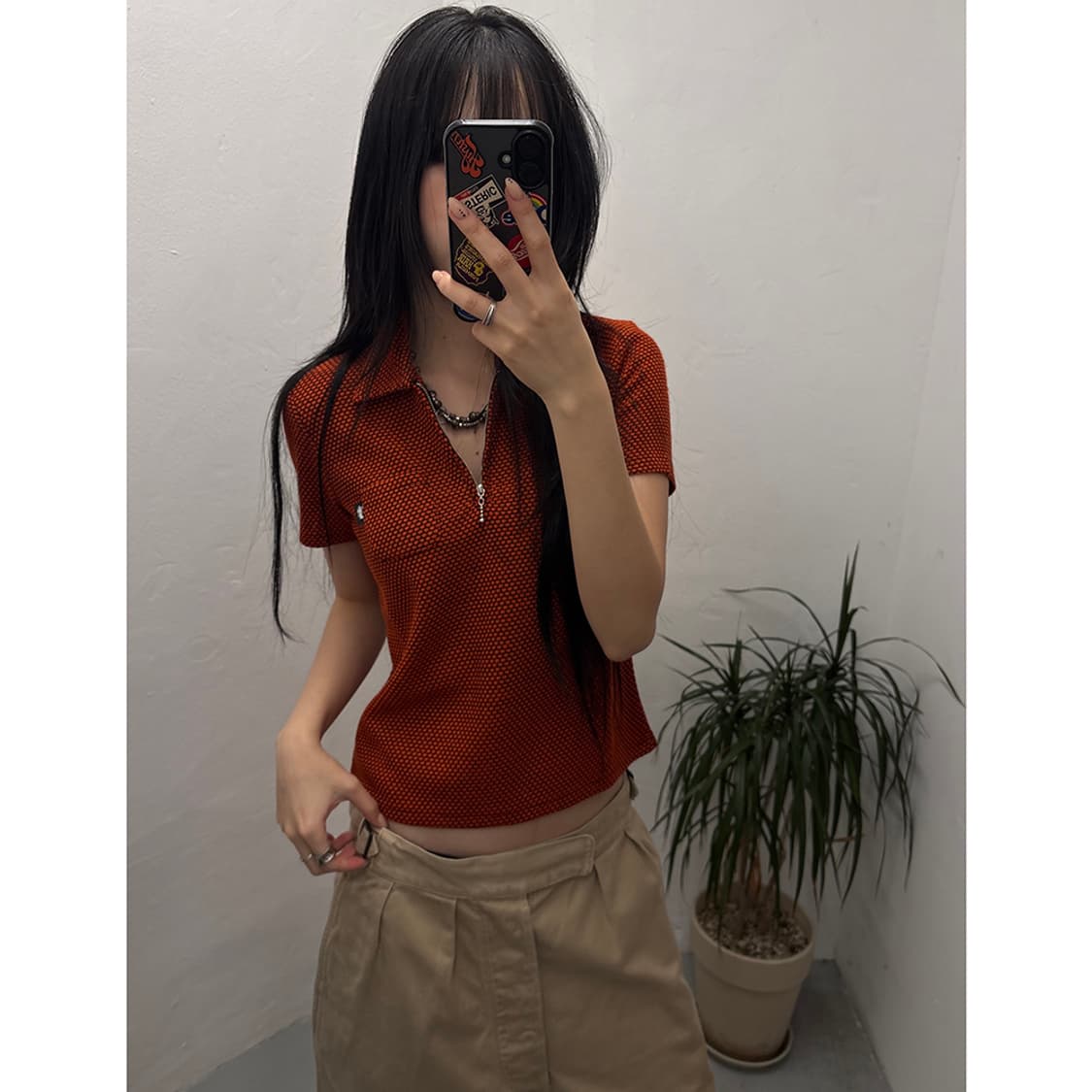 STUSSY Half Zip Polo Shirt 상품이미지3