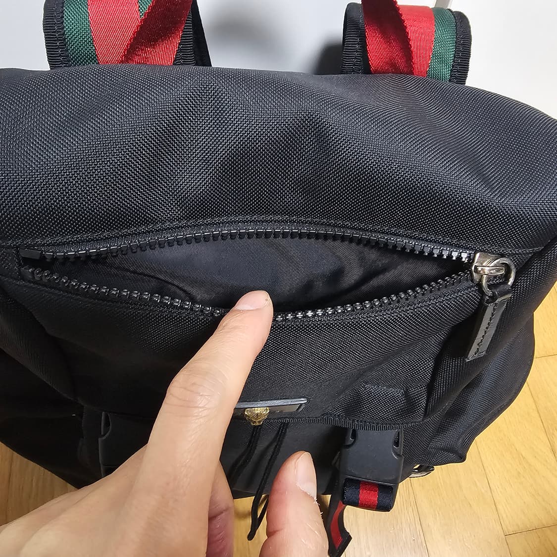 구찌 테크노 웹스트라이프 캔버스 백팩_미사용 상품이미지3