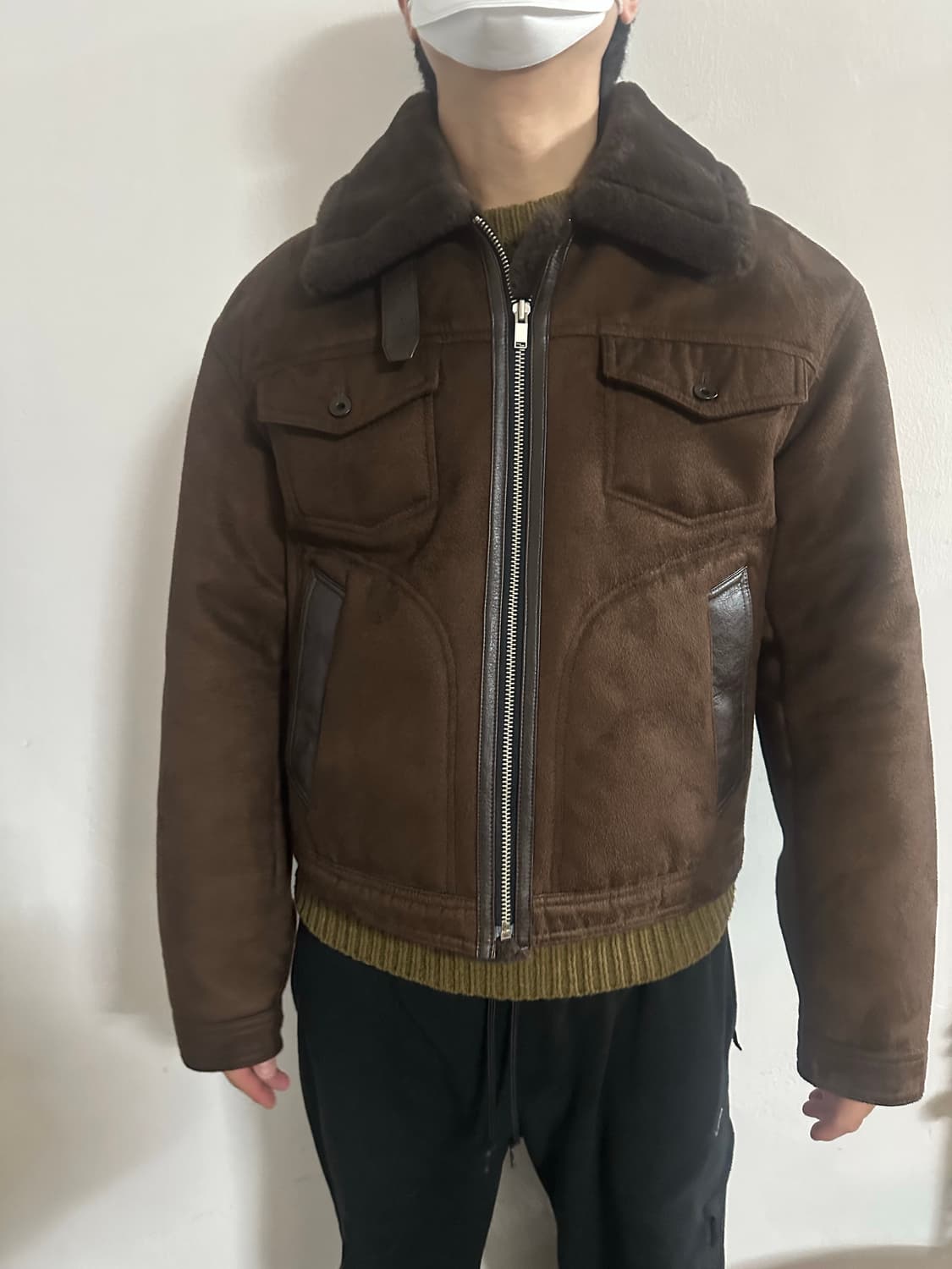 남성 무스탕 트러커 자켓 진브라운 L 사이즈 상품이미지3