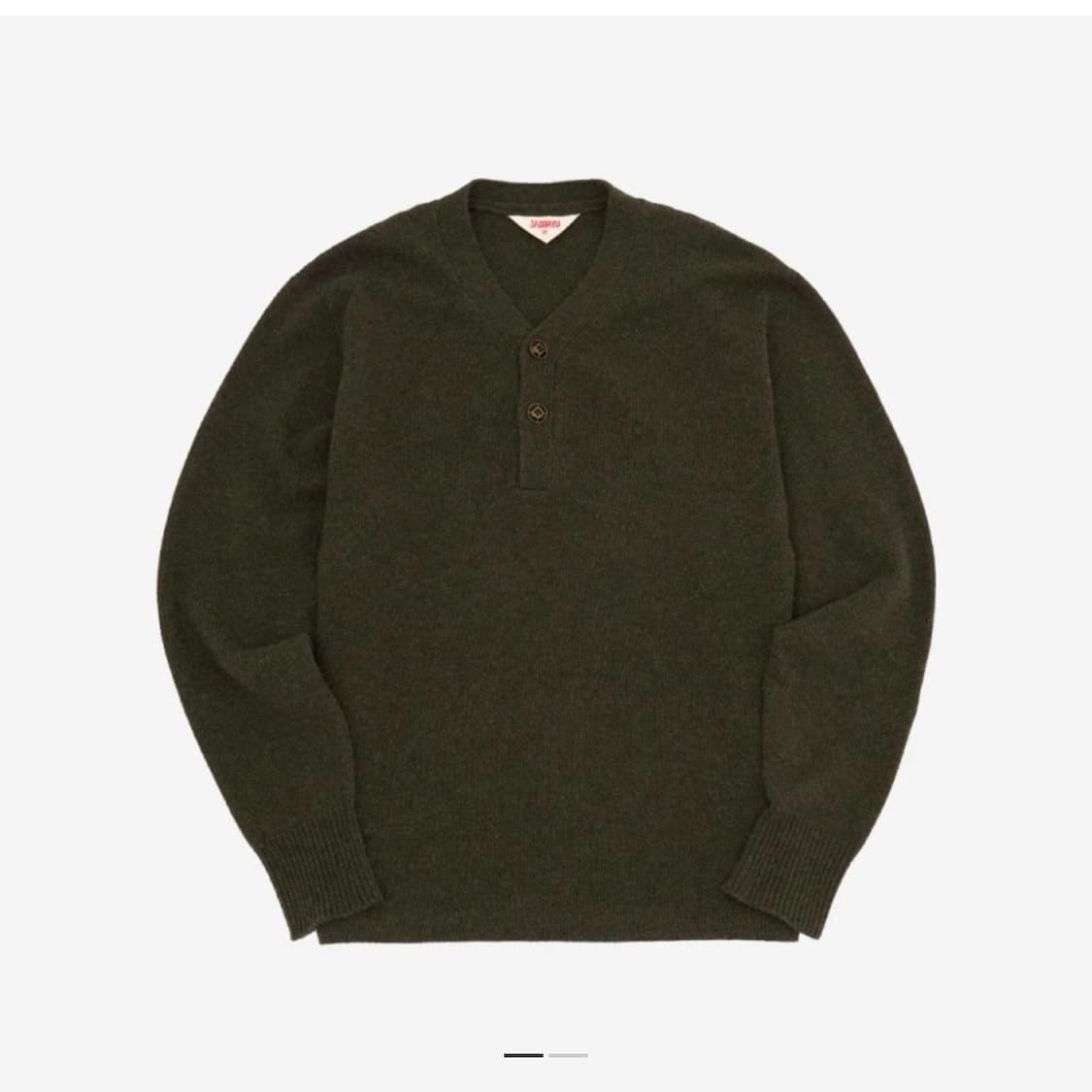 자고류 홀가먼트 헨리넥 니트 헌터 그린 1 상품이미지1