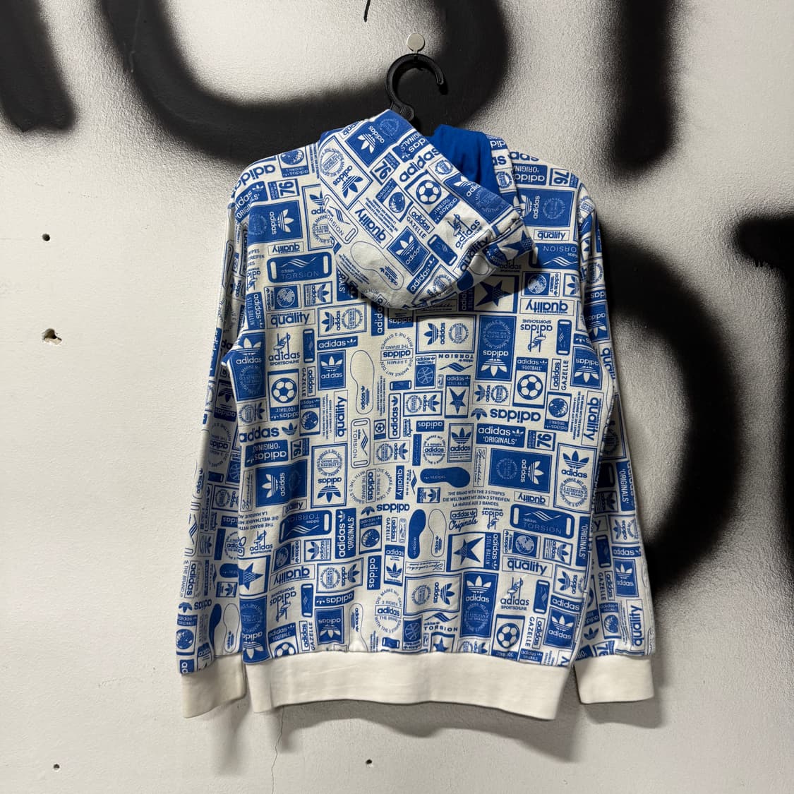 아디다스 로고 풀 패턴 딱붙핏 삼선 집업 후디 상품이미지2
