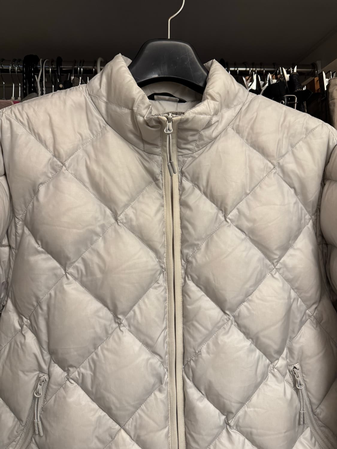 [L] 하이킹패트롤 경량 패딩 라이트그레이 라이트다운 디테처블 자켓 상품이미지3