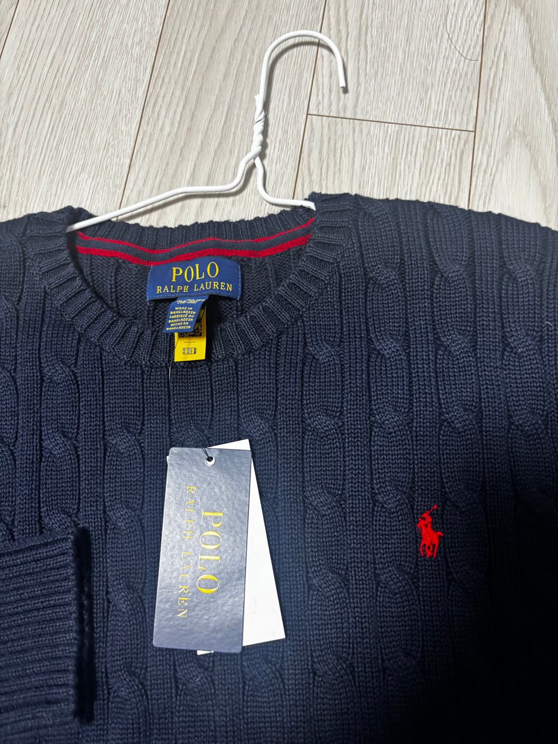 폴로랄프로렌 신형 큐알 블랙 꽈배기 니트 [XL] 상품이미지3