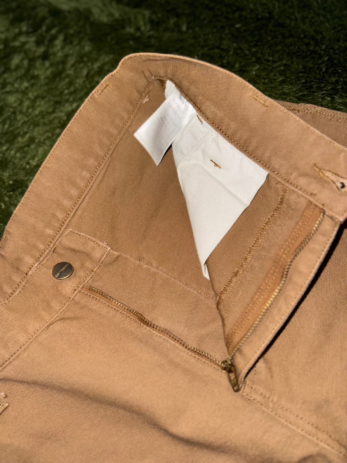 [30X32] 칼하트 WIP 덕 캔버스 싱글니 카펜터 팬츠 워시드 탄 상품이미지3