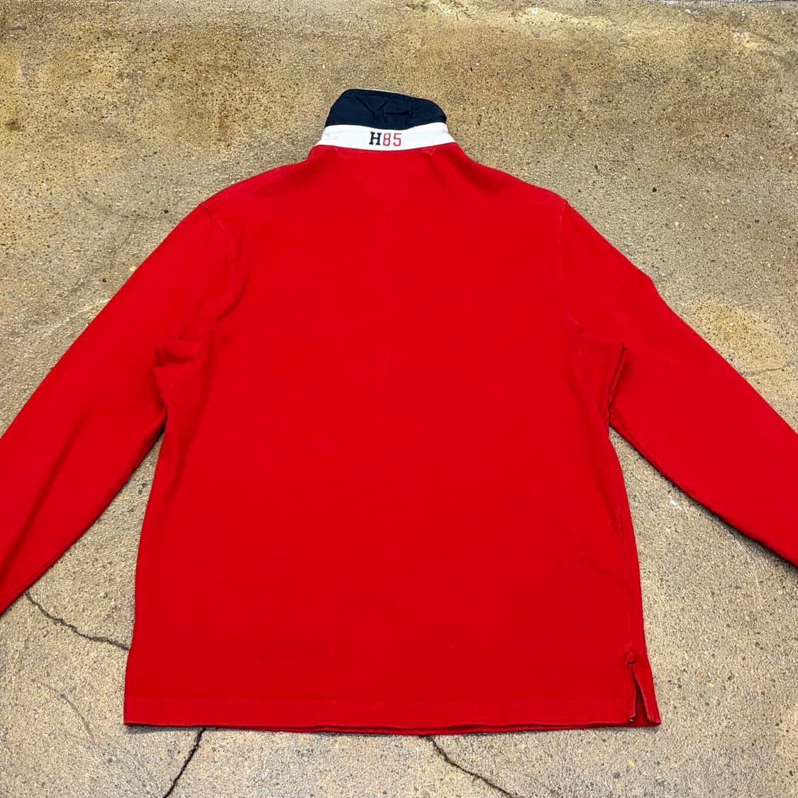 레어 00s 미국 빈티지 타미힐피거 헤비코튼 럭비티 카라티 상품이미지7