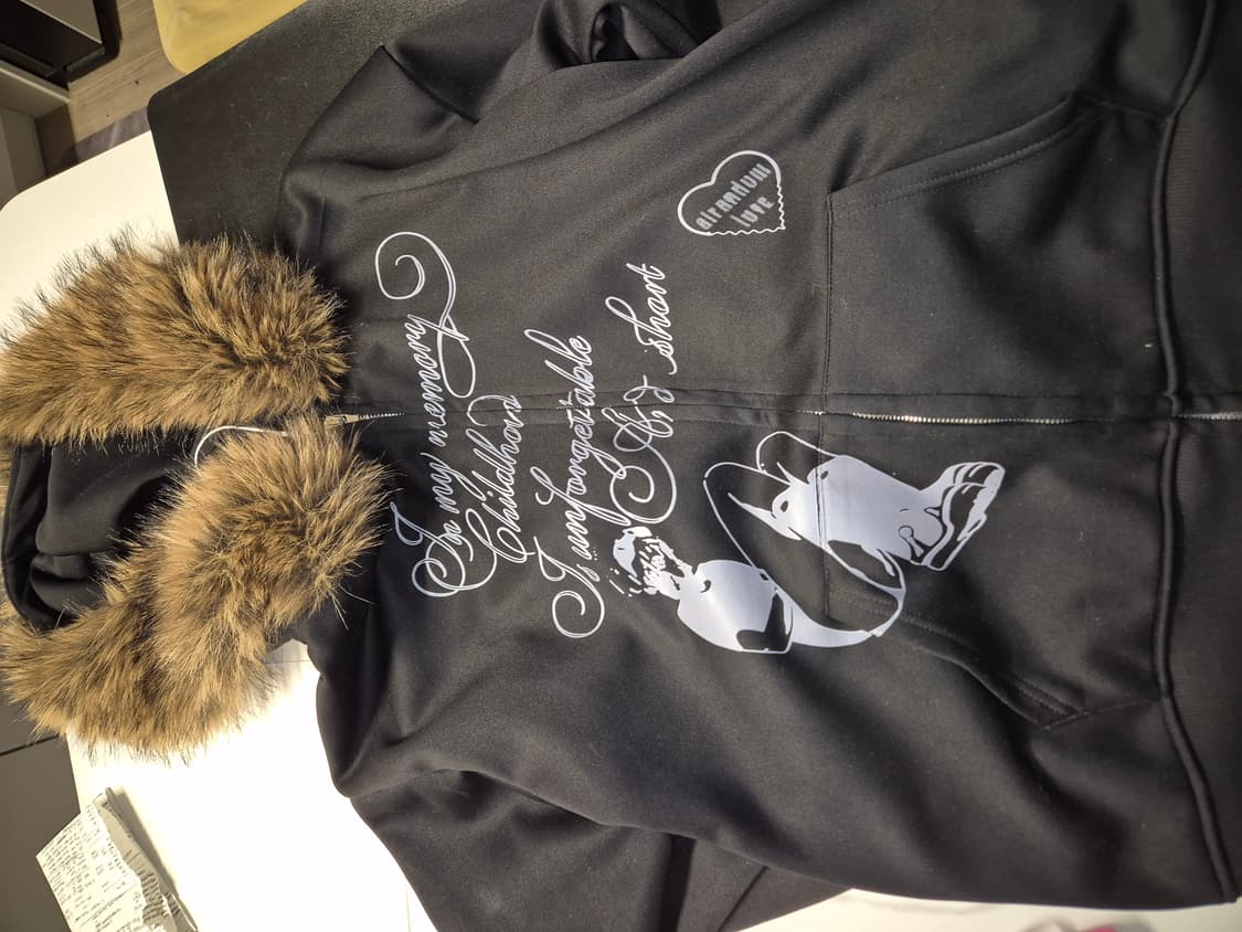 스포티에이드 마켓템 입질 Y2K 퍼 검정 후드집업 FREE 상품이미지1