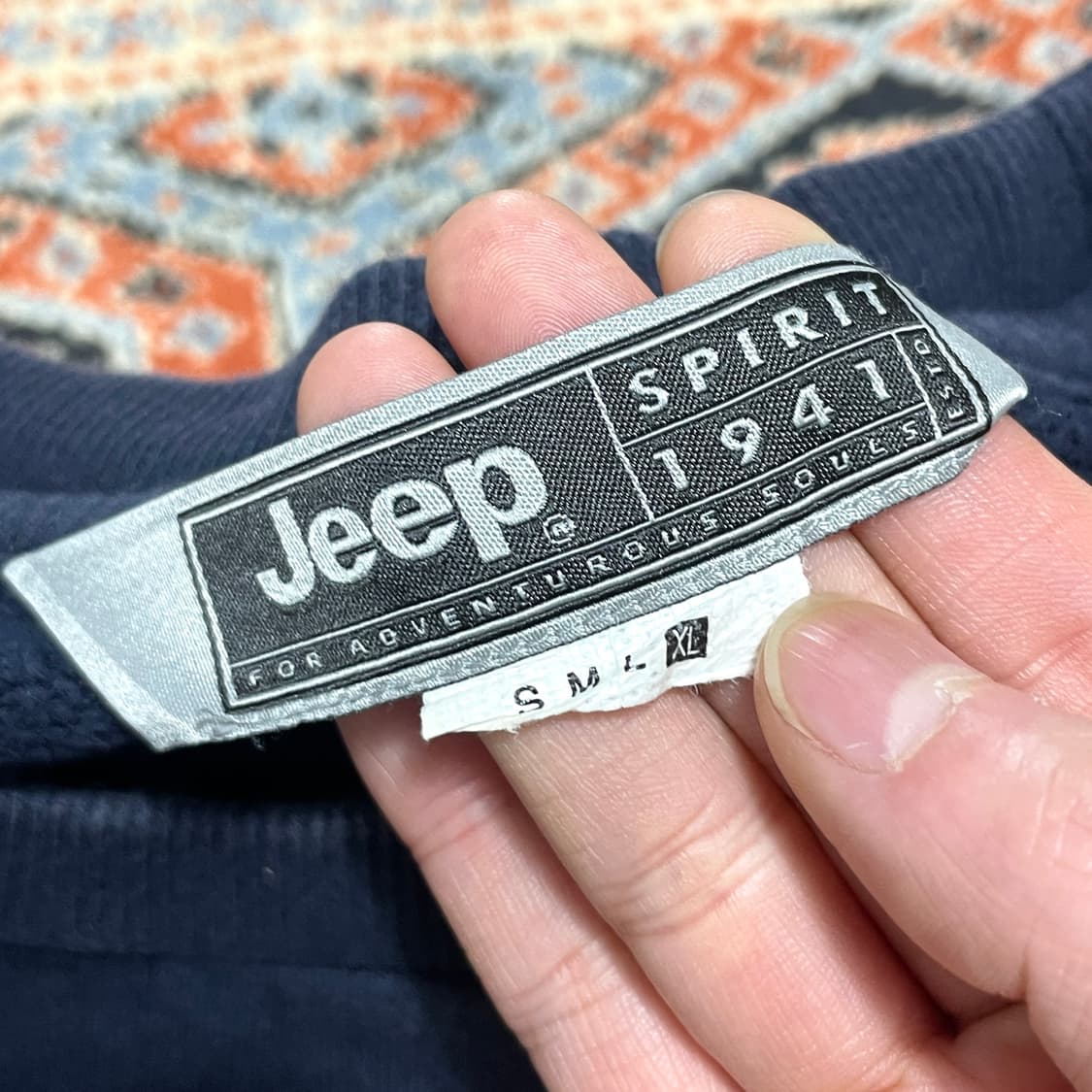 지프 스펠로고 네이비 빈티지 기모 맨투맨 남성XL 상품이미지4