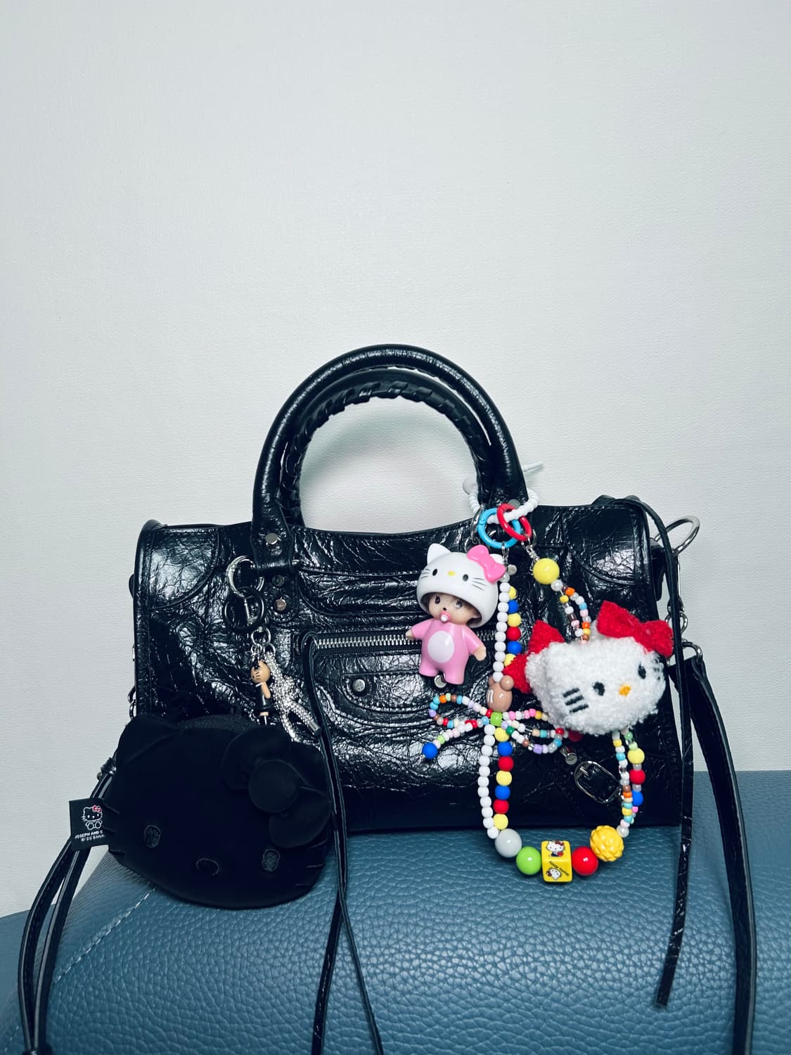 ✨🎡몬치치 X 헬로키티 레이어드 커스텀 키링🩶💜 상품이미지4