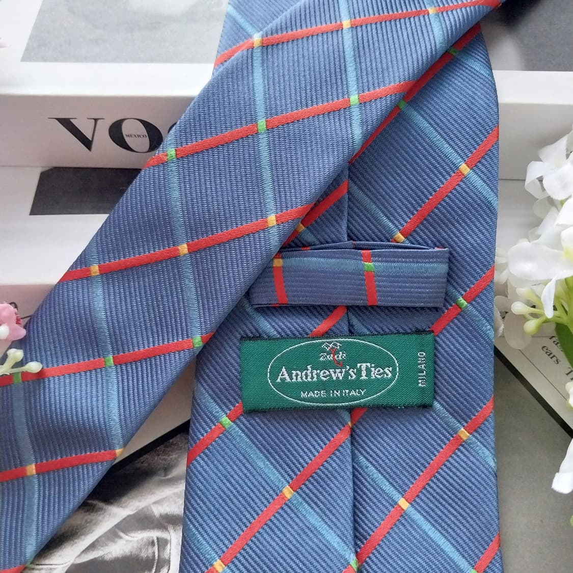 앤드류스 타이 실크 블루 체크 넥타이 9.1cm A+등급 K1680
 상품이미지7