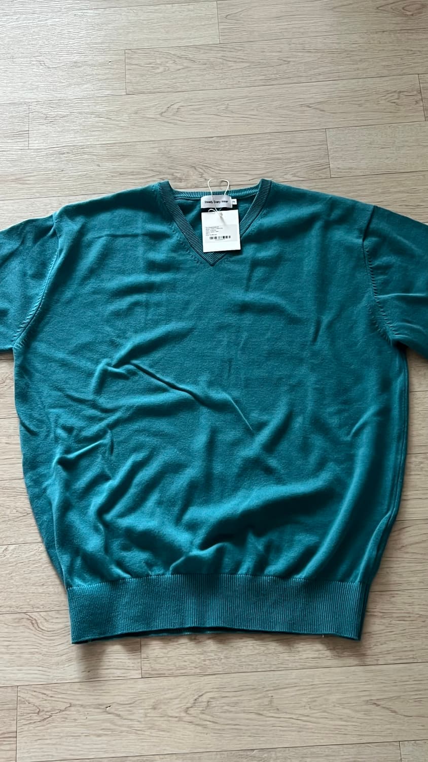 스테디에브리웨어 코튼브이넥 터콰이즈 2 상품이미지1