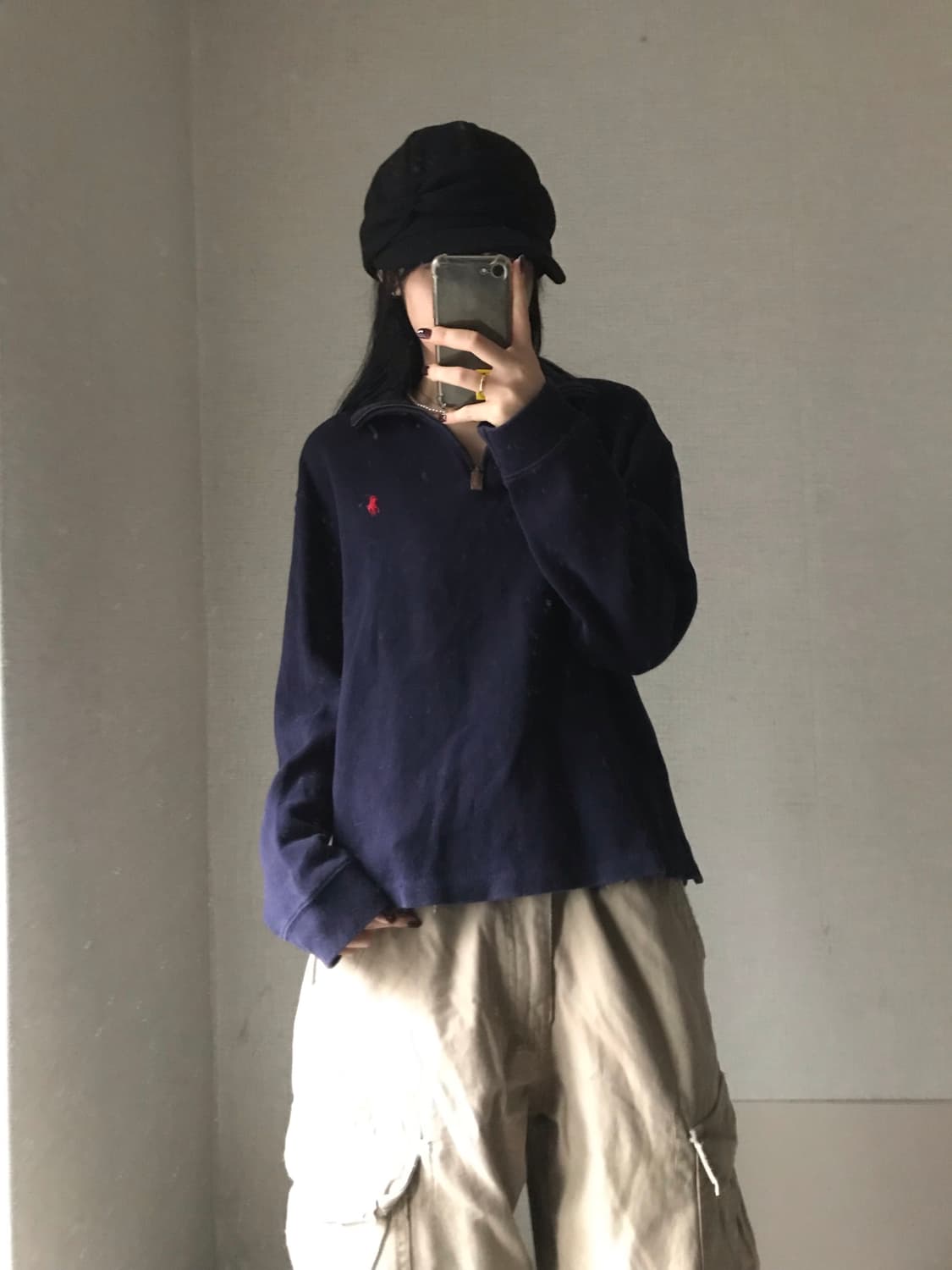 폴로 네이비 코튼 반집업 상품이미지4