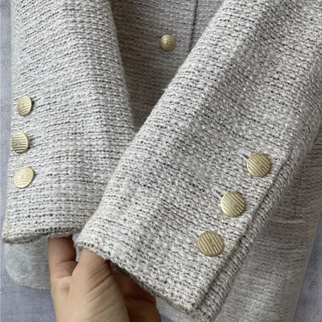 샤넬 CHANEL 02P 클래식 트위드 롱 재킷 38 상품이미지9