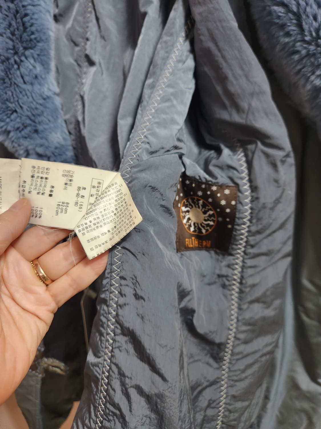 이태리원단FILLTHERM 손정환 토끼털퍼 패딩코트 상품이미지10