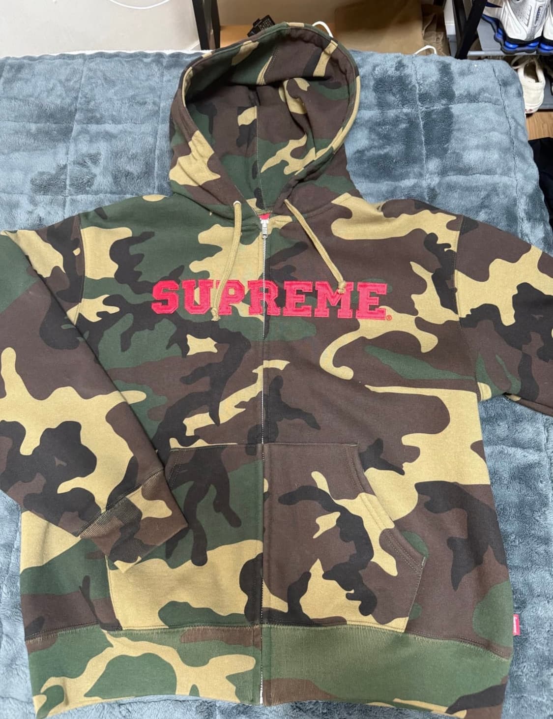 슈프림 컬리지에이트 아플리케 후드집업 M 카모 상품이미지1