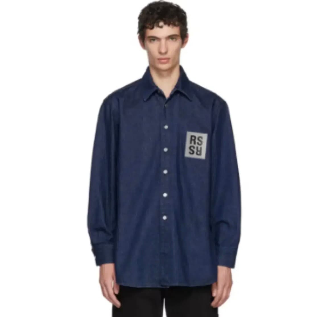 라프시몬스 데님 패치 셔츠 상품이미지1