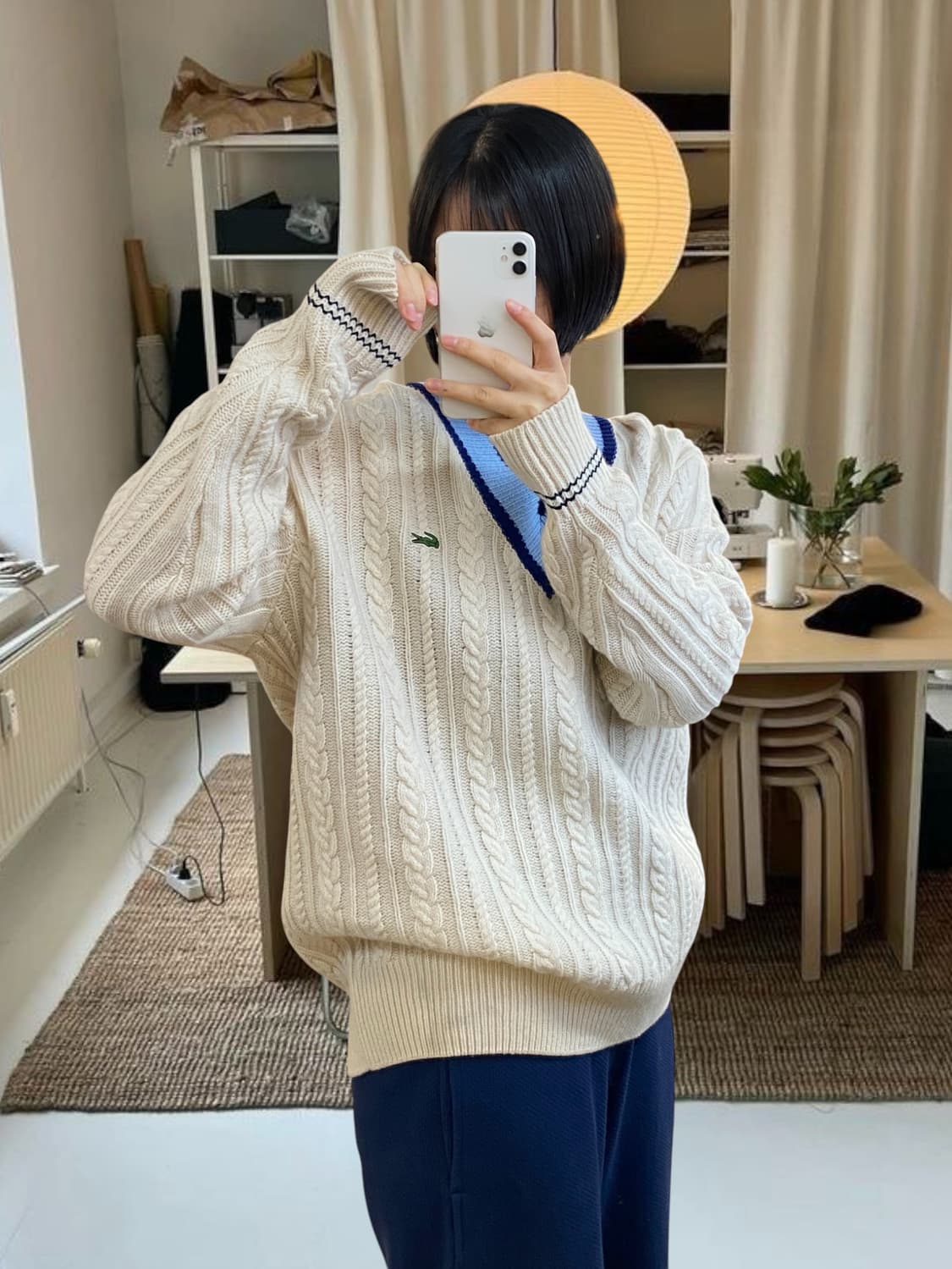 라코스테 브이넥 케이블 니트 (Man L) AA0978 상품이미지1