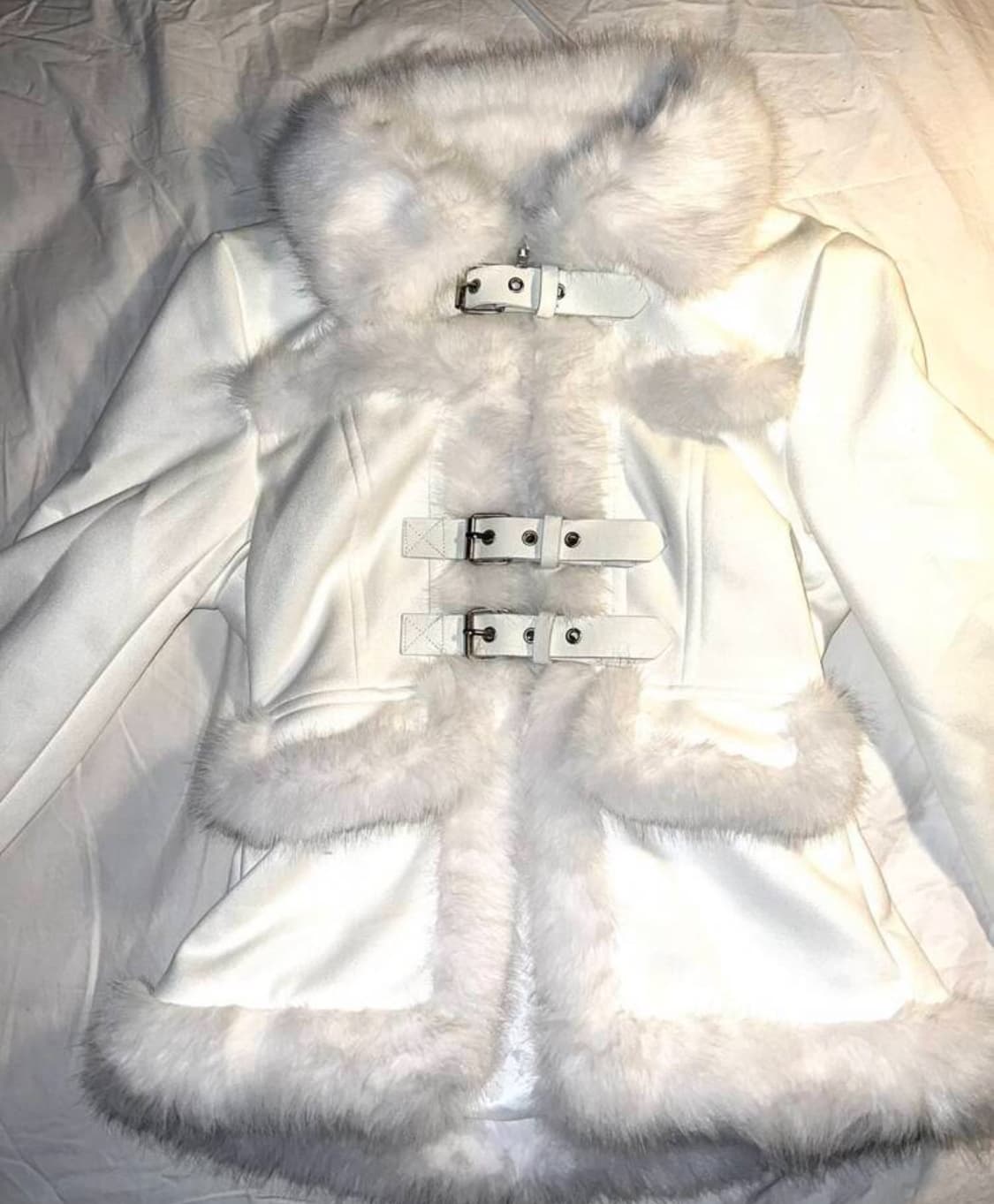 Y2k 갸루 화이트 퍼 자켓 상품이미지1