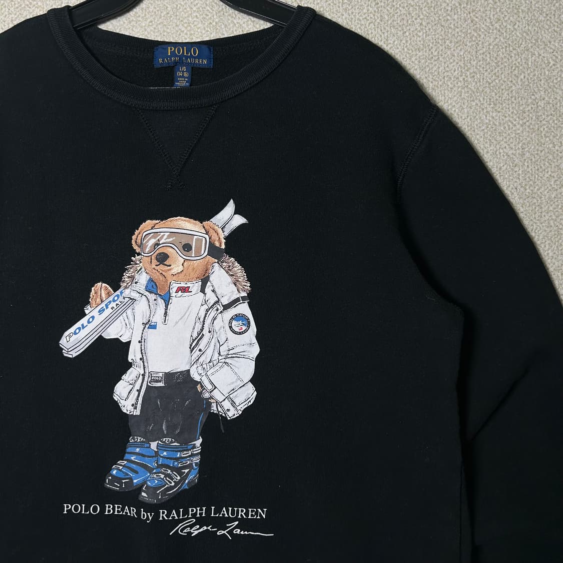 (S~M) 폴로 랄프로렌 폴로베어 블랙 맨투맨 상품이미지3