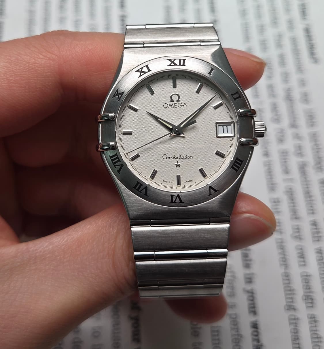 오메가 컨스틸레이션 별로고 격자 화이트판 쿼츠 브레이슬릿 ver. 상품이미지3