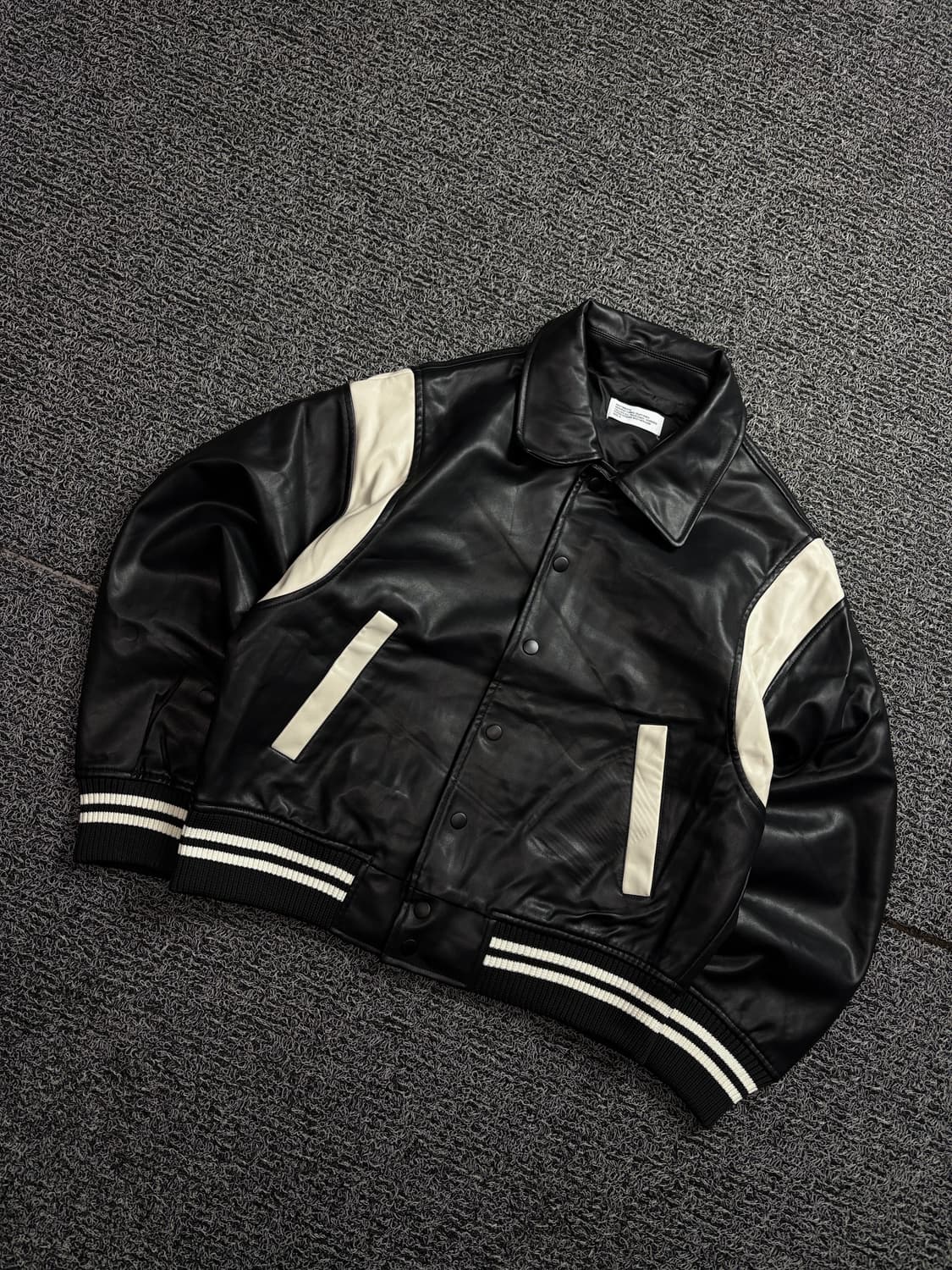 파르티멘토 버핑 레더 배색 바시티 자켓 1929 상품이미지1