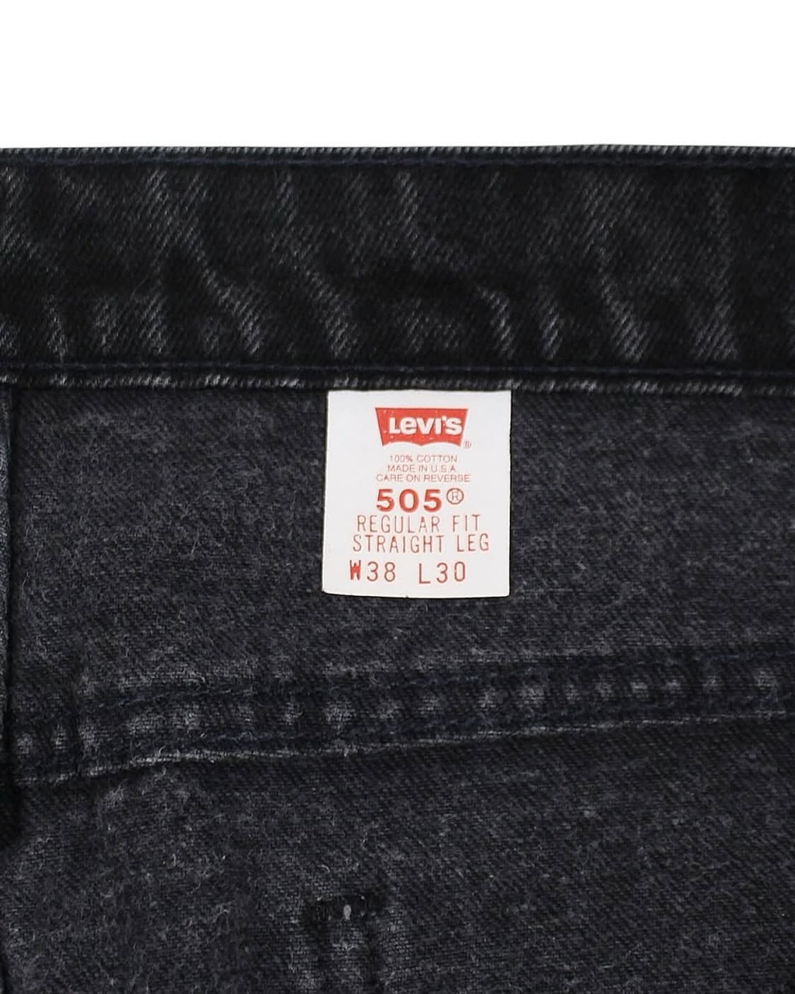 1997 USA 리바이스 505 블랙 데님 팬츠 오렌지탭 빈티지 미국제 상품이미지4